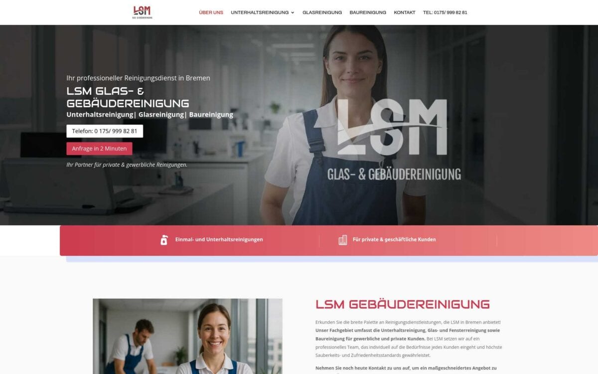 https://bremen-reinigungsfirma.de/ Screenshot der Seite