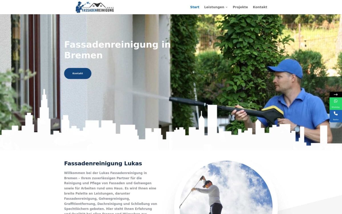 https://fassadenreinigung-lukas.de/ Screenshot der Seite