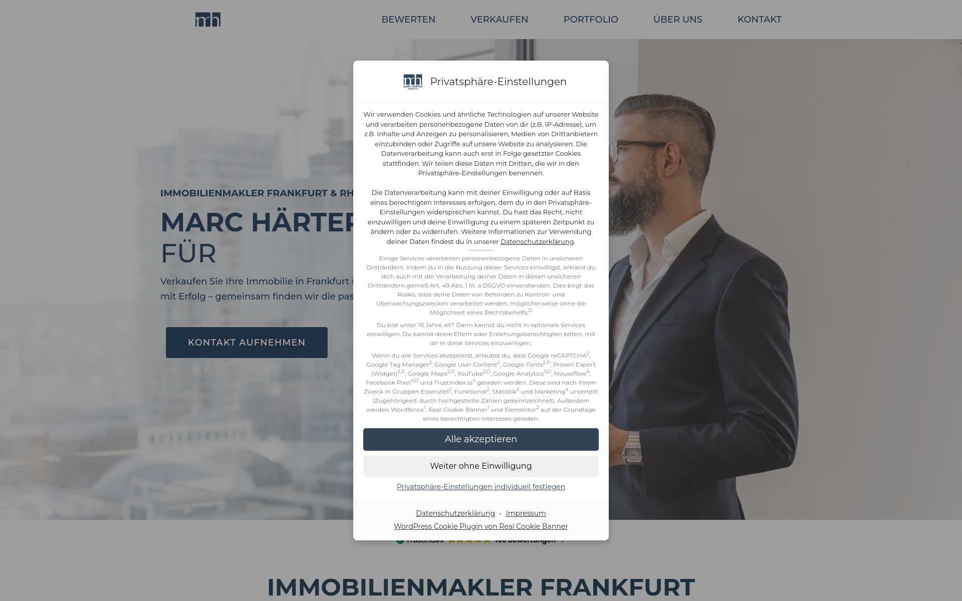 https://marchaerter-immobilien.de/ Screenshot der Seite