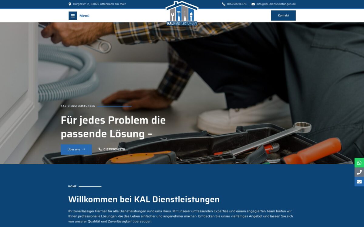 https://kal-dienstleistungen.de/ Screenshot der Seite