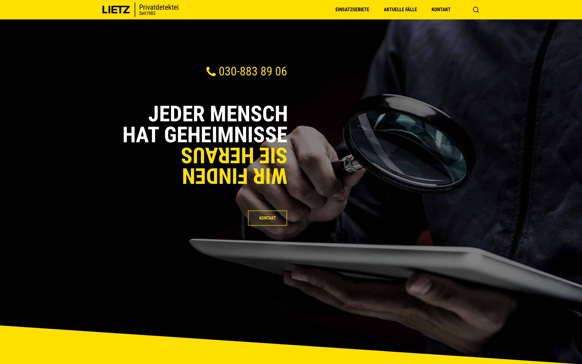 https://www.detektei-lietz.de/ Screenshot der Seite