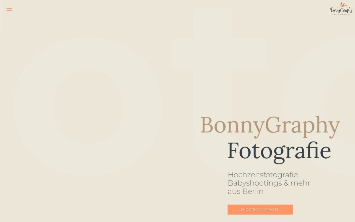 https://bonnygraphy.de/ Screenshot der Seite
