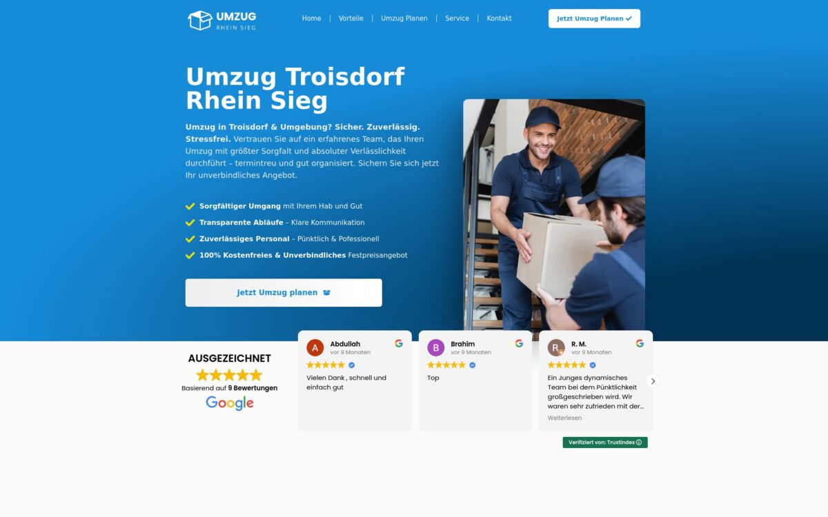 https://umzug-rhein-sieg.de/ Screenshot der Seite