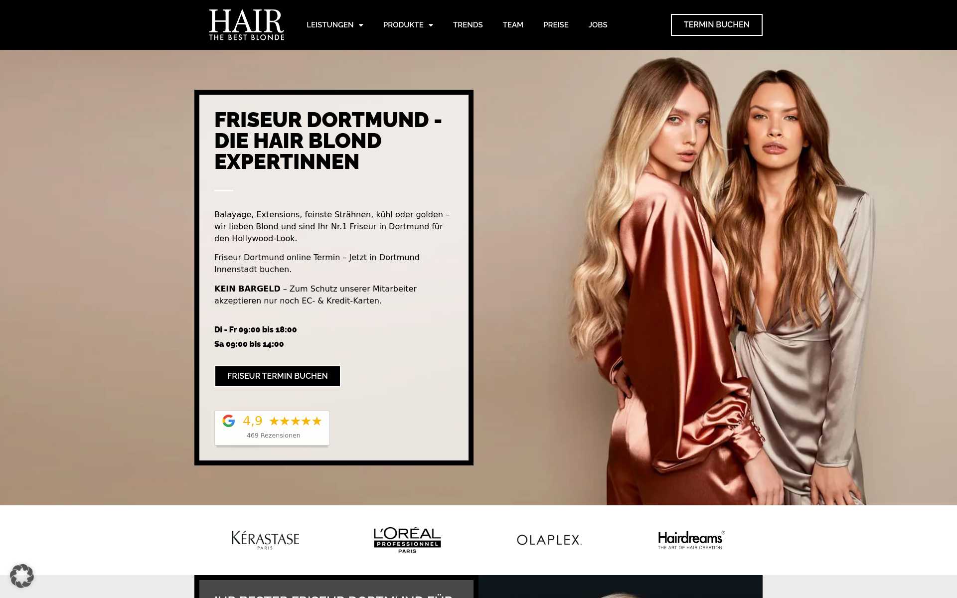 https://salonhair.de/ Screenshot der Seite