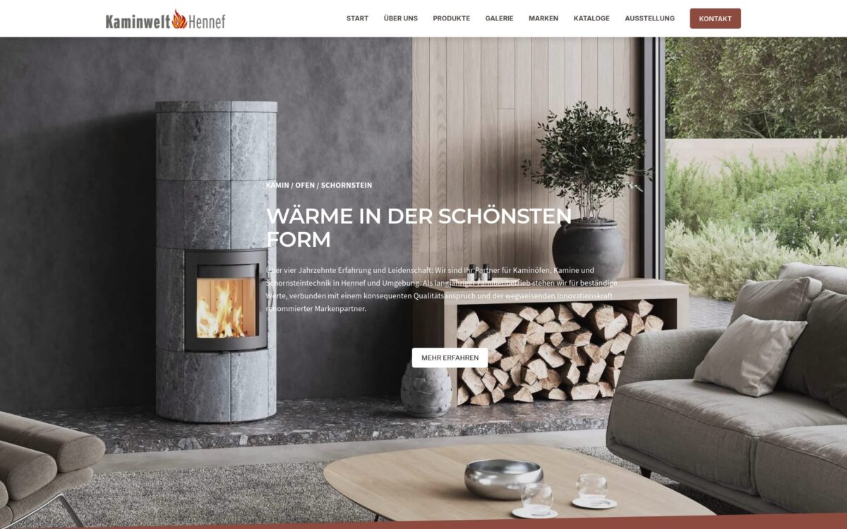 https://kaminwelt-hennef.de/ Screenshot der Seite