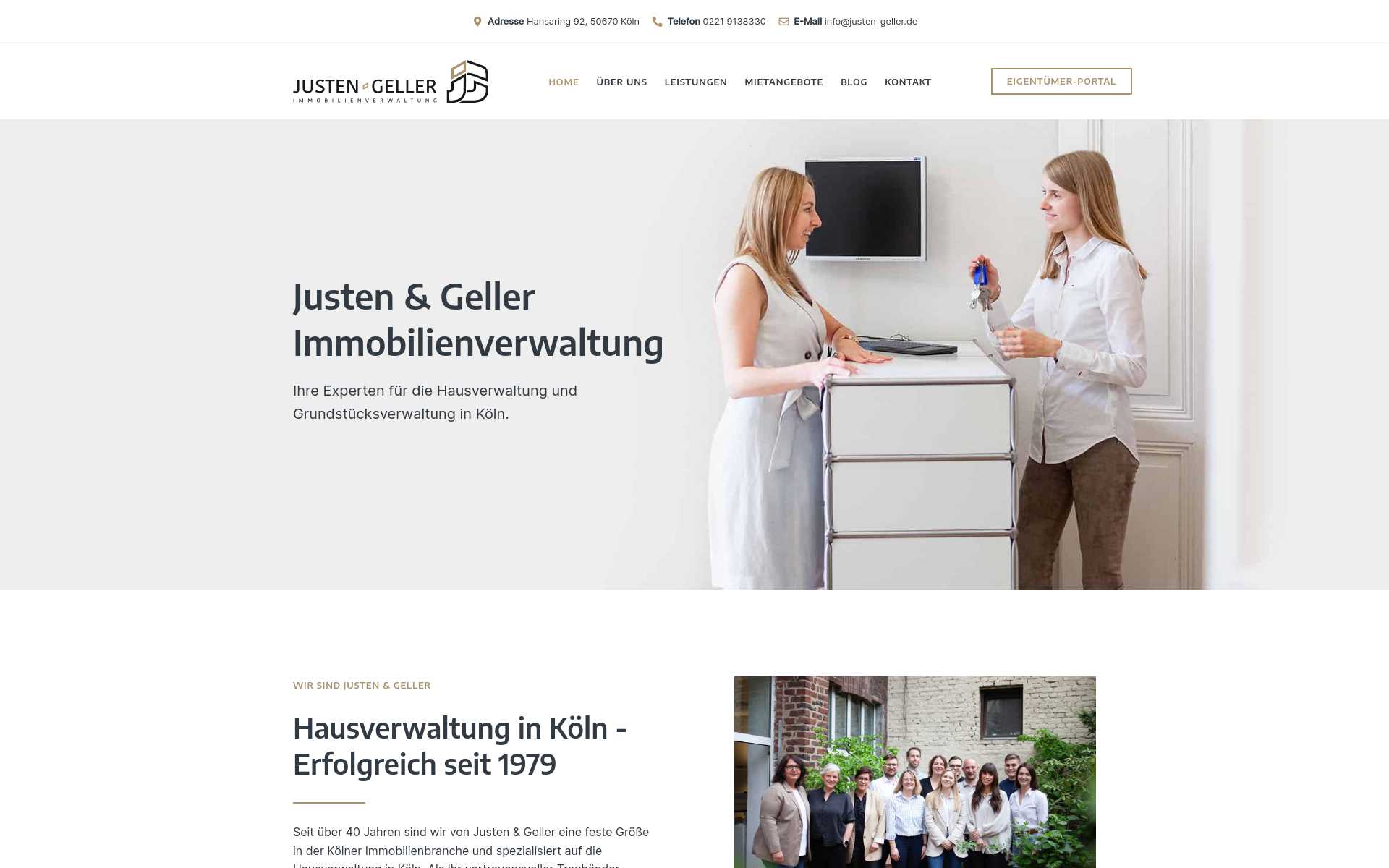 https://www.justen-geller.de/ Screenshot der Seite
