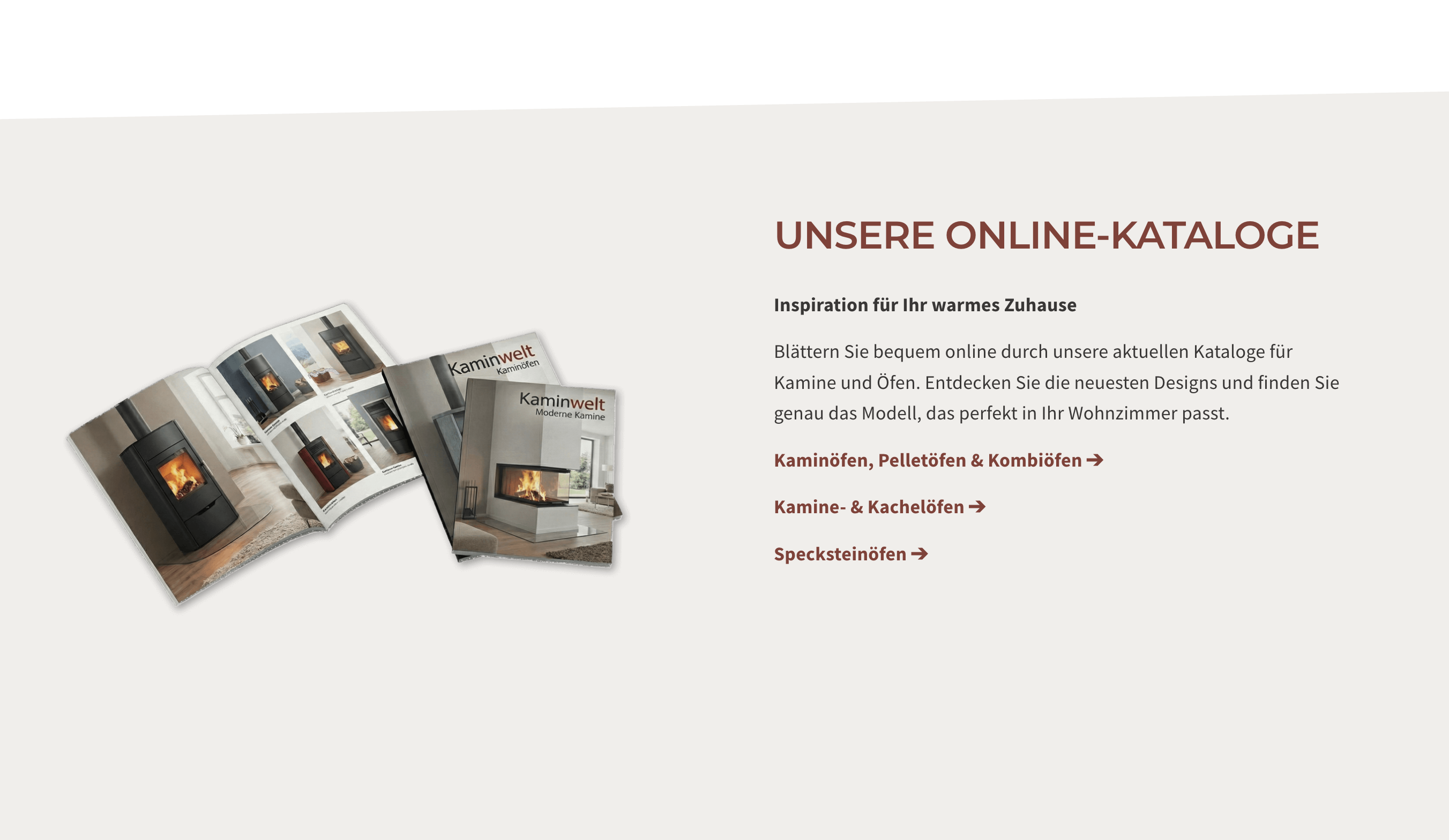 Ausschnitt 2 von 3 der Website von Kaminwelt Hennef, Rhein-Sieg-Kreis