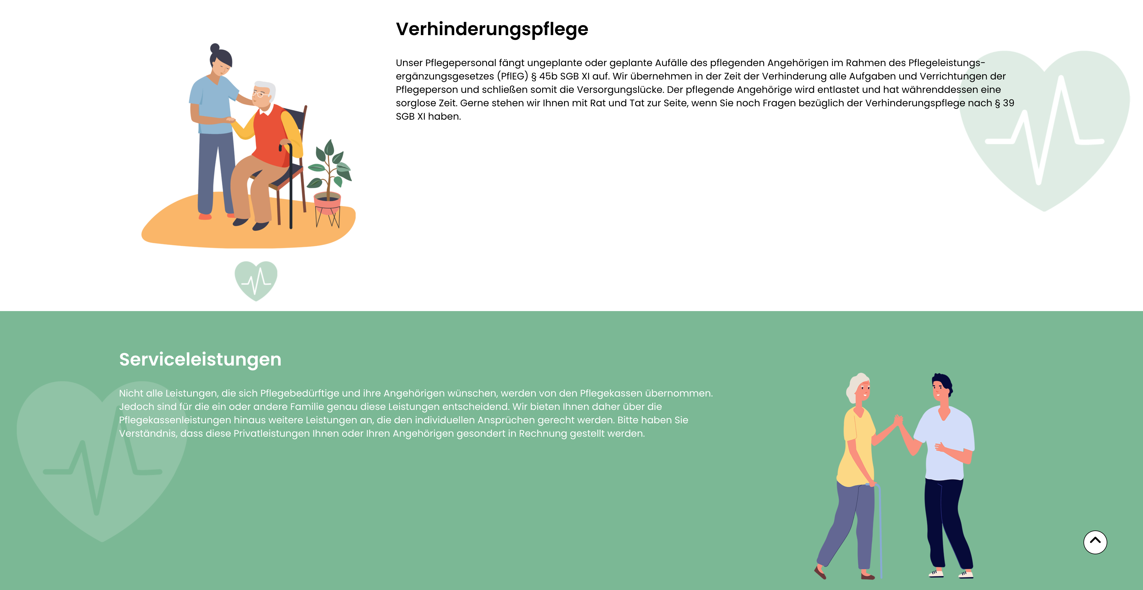 Ausschnitt 2 von 3 der Website von Ambulante Alten- und Krankenpflege Stern GmbH, Frankfurt am Main