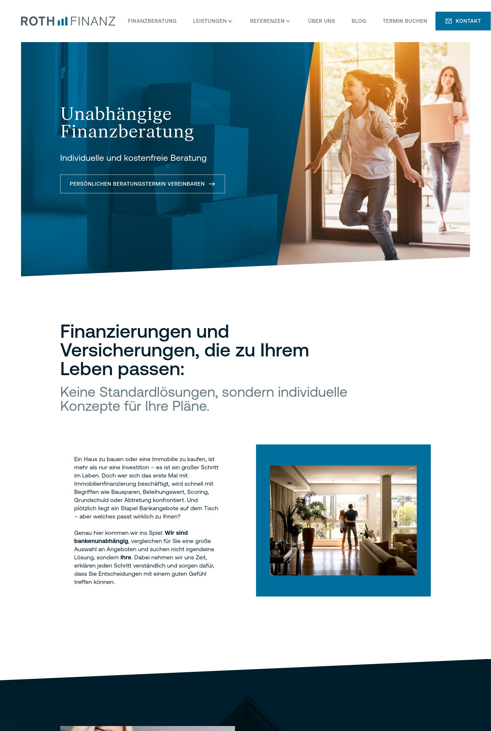 Das Bild zeigt einen Desktop Screenshot der vorgestellten Website