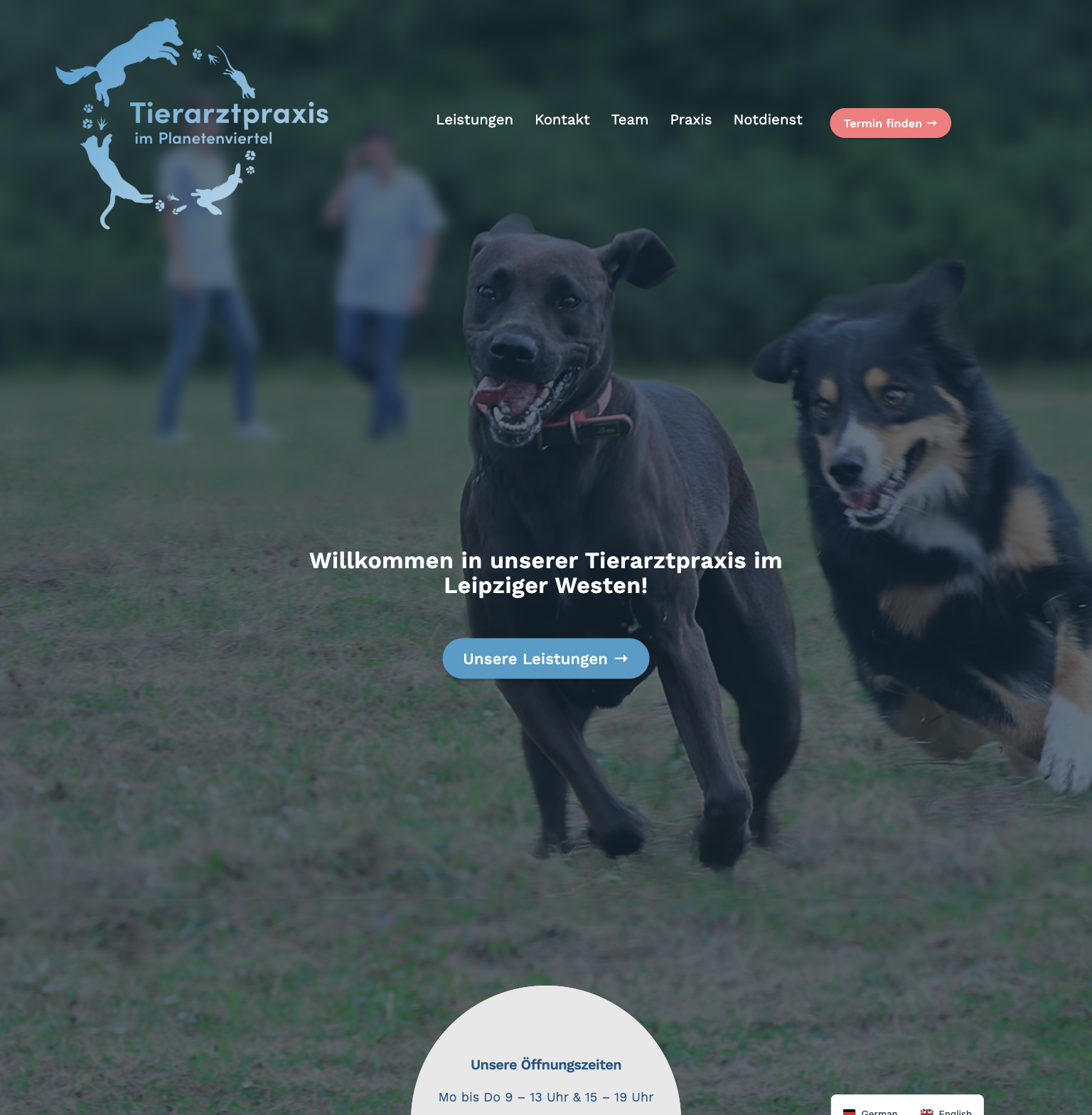 Das Bild zeigt einen Desktop Screenshot der vorgestellten Website