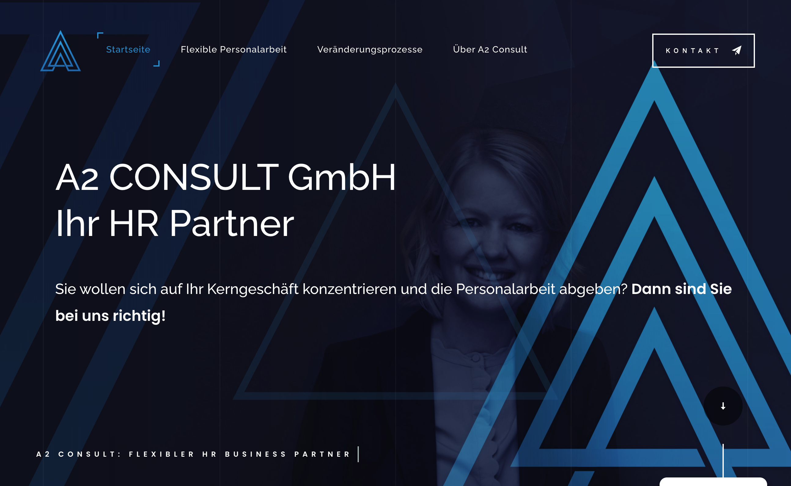 Das Bild zeigt einen Desktop Screenshot der vorgestellten Website