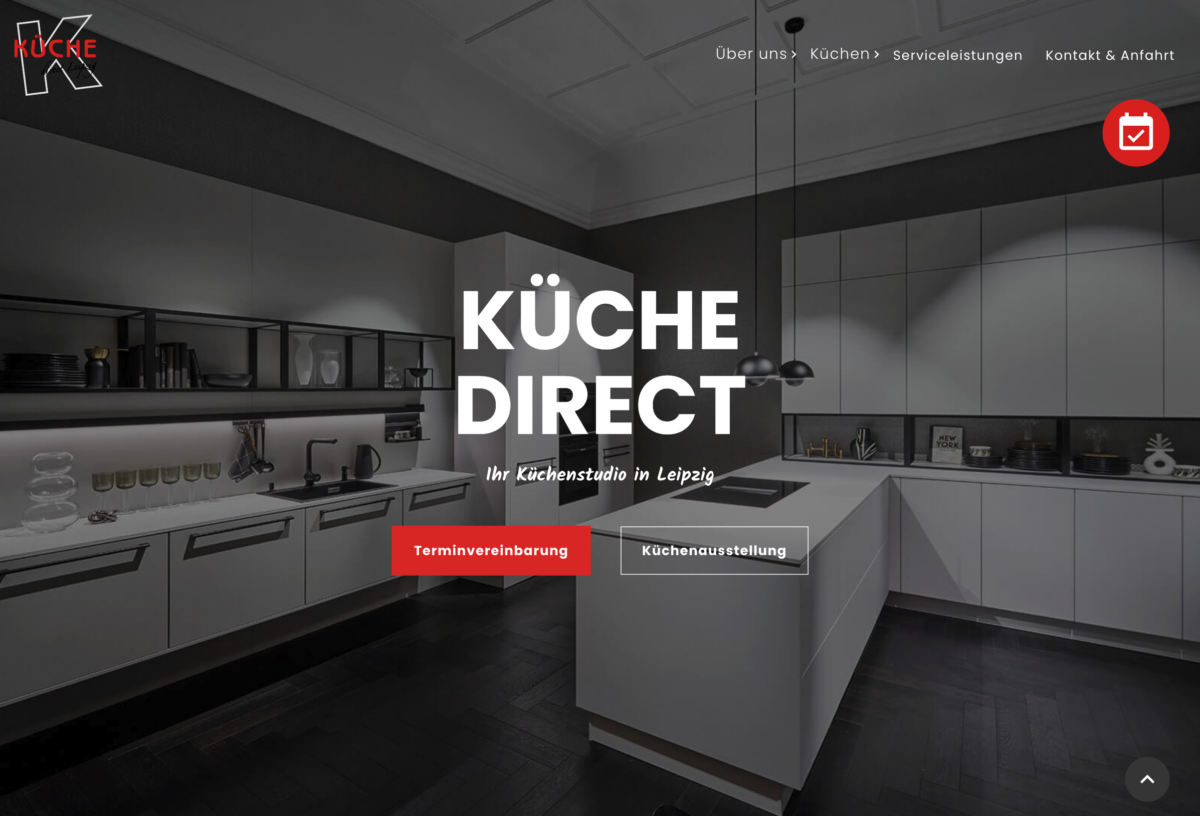 Das Bild zeigt einen Desktop Screenshot der vorgestellten Website