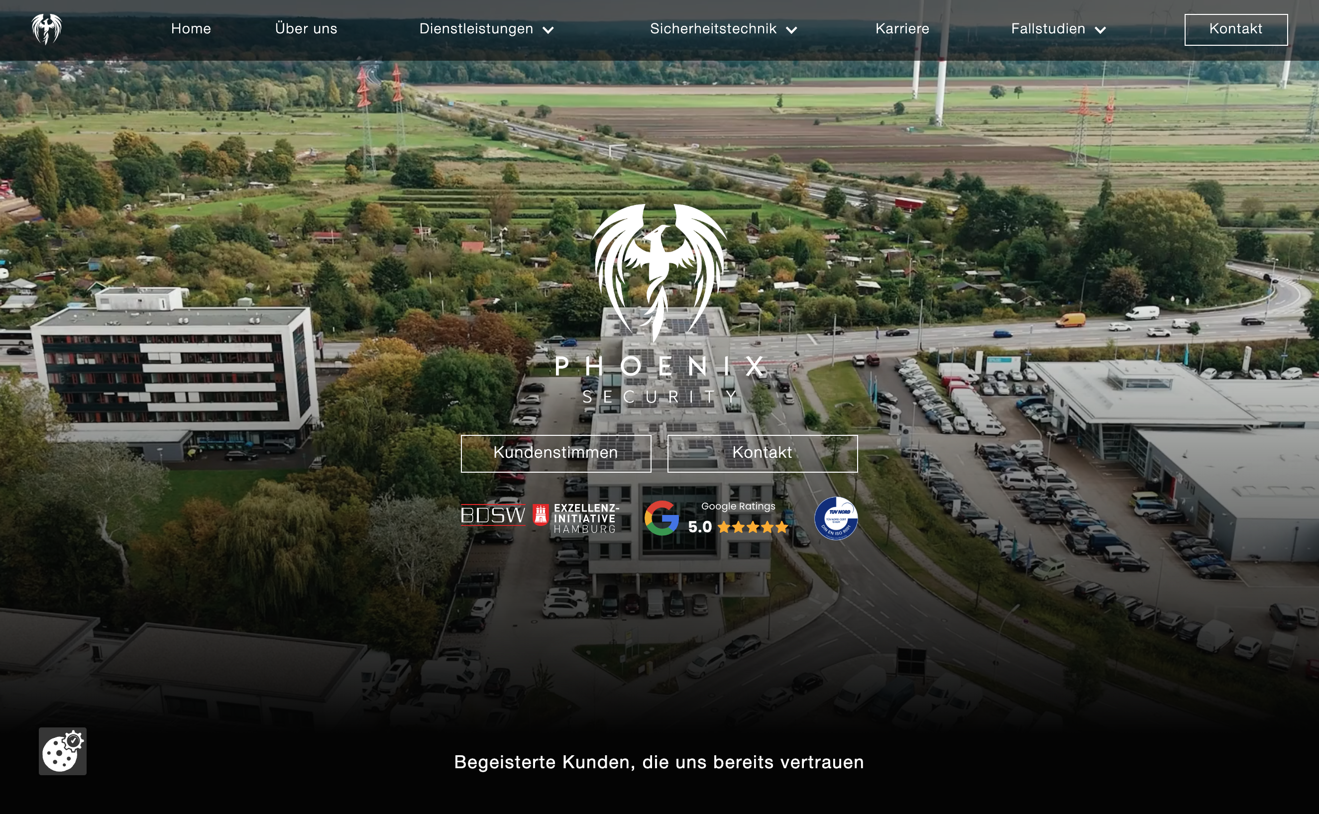 Das Bild zeigt einen Desktop Screenshot der vorgestellten Website