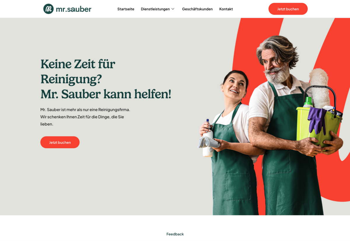 Das Bild zeigt einen Desktop Screenshot der vorgestellten Website