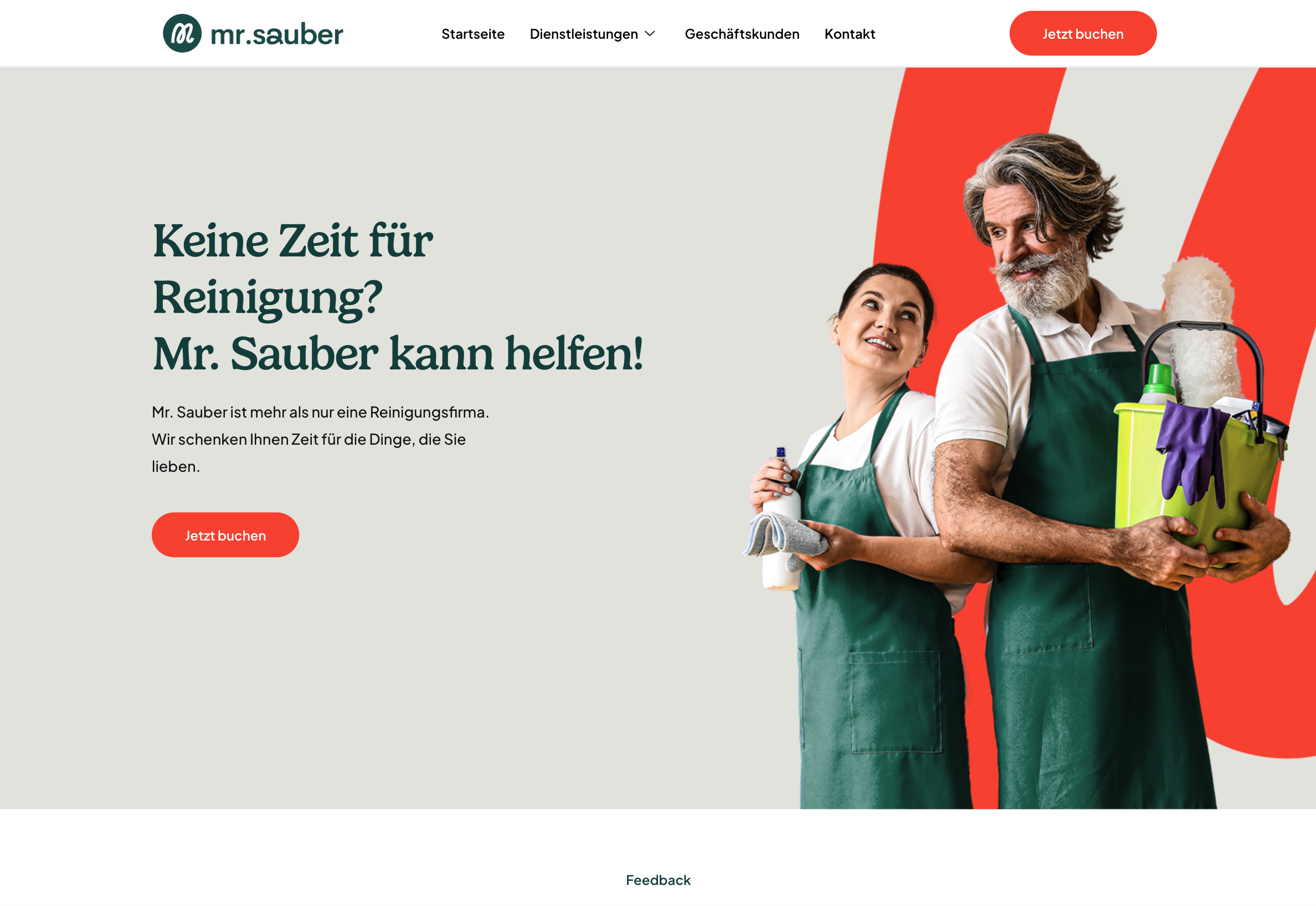 Das Bild zeigt einen Desktop Screenshot der vorgestellten Website