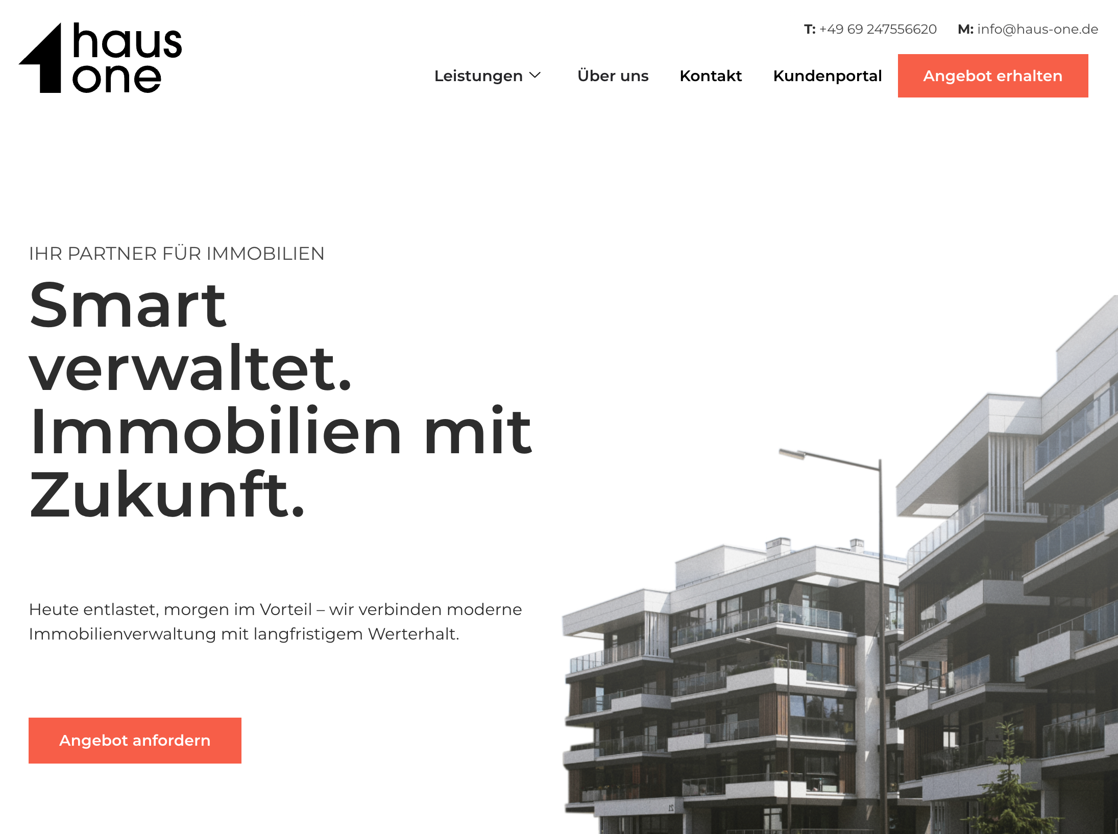 Das Bild zeigt einen Desktop Screenshot der vorgestellten Website