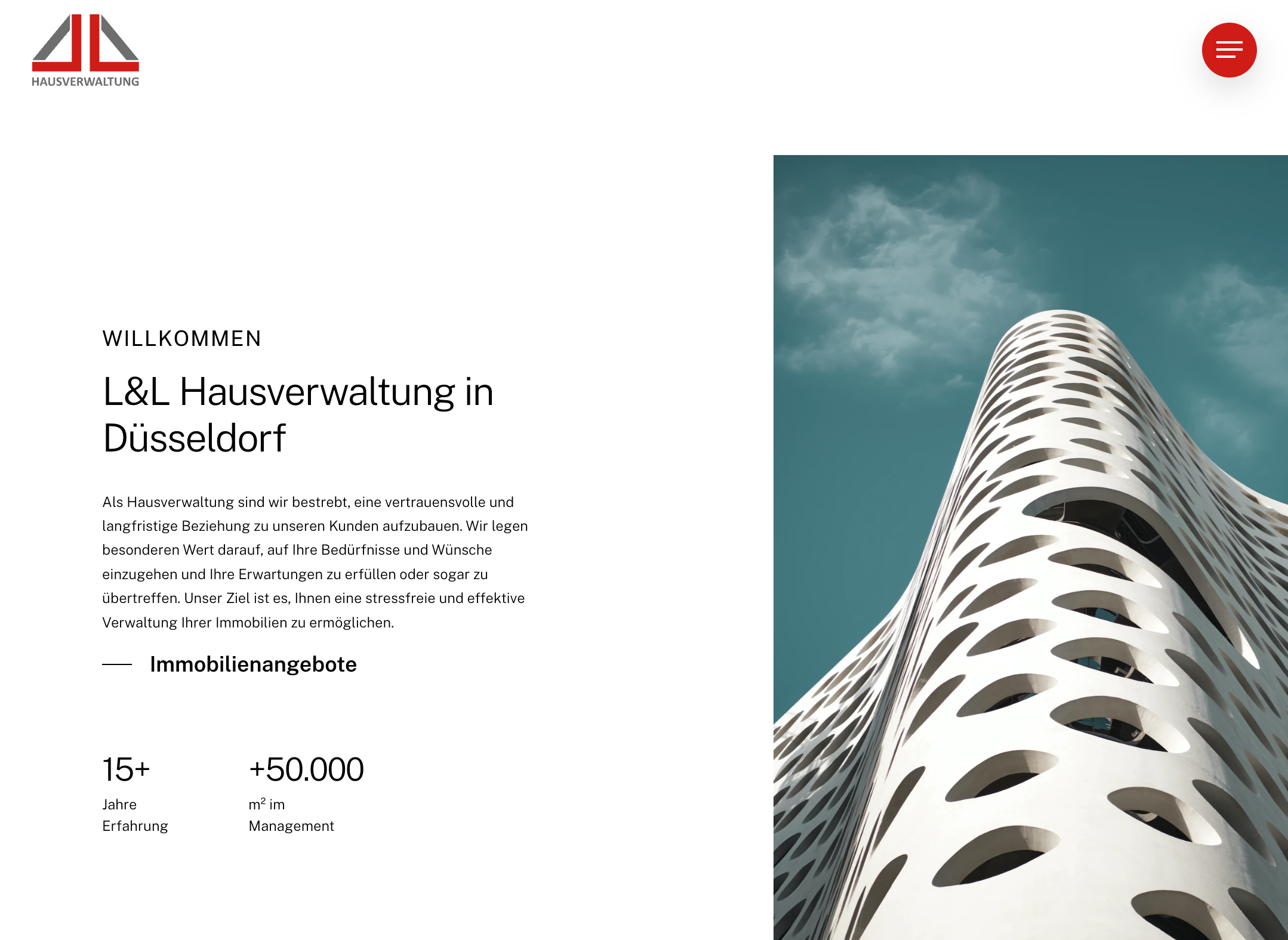 Das Bild zeigt einen Desktop Screenshot der vorgestellten Website