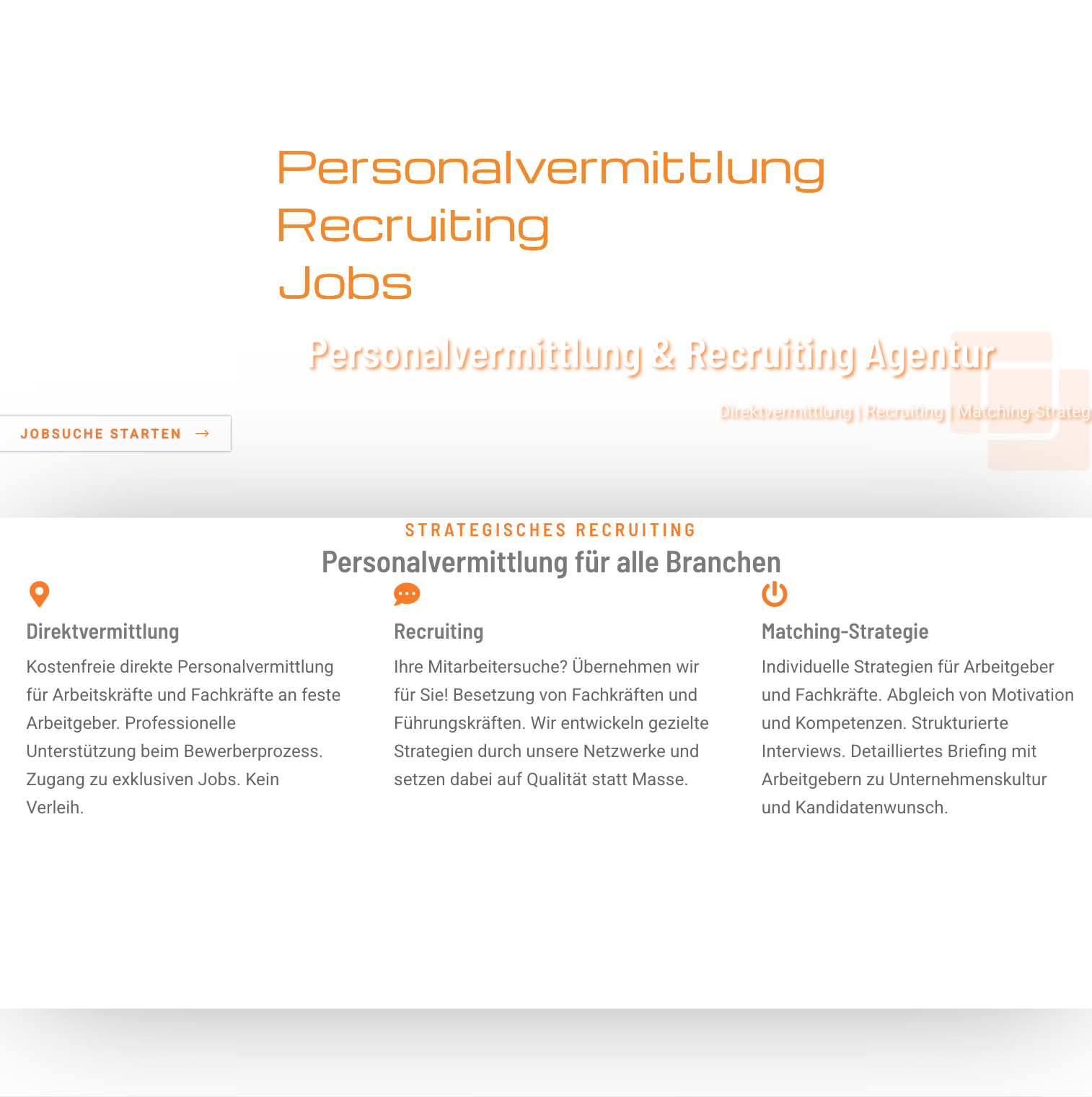 Das Bild zeigt einen Desktop Screenshot der vorgestellten Website