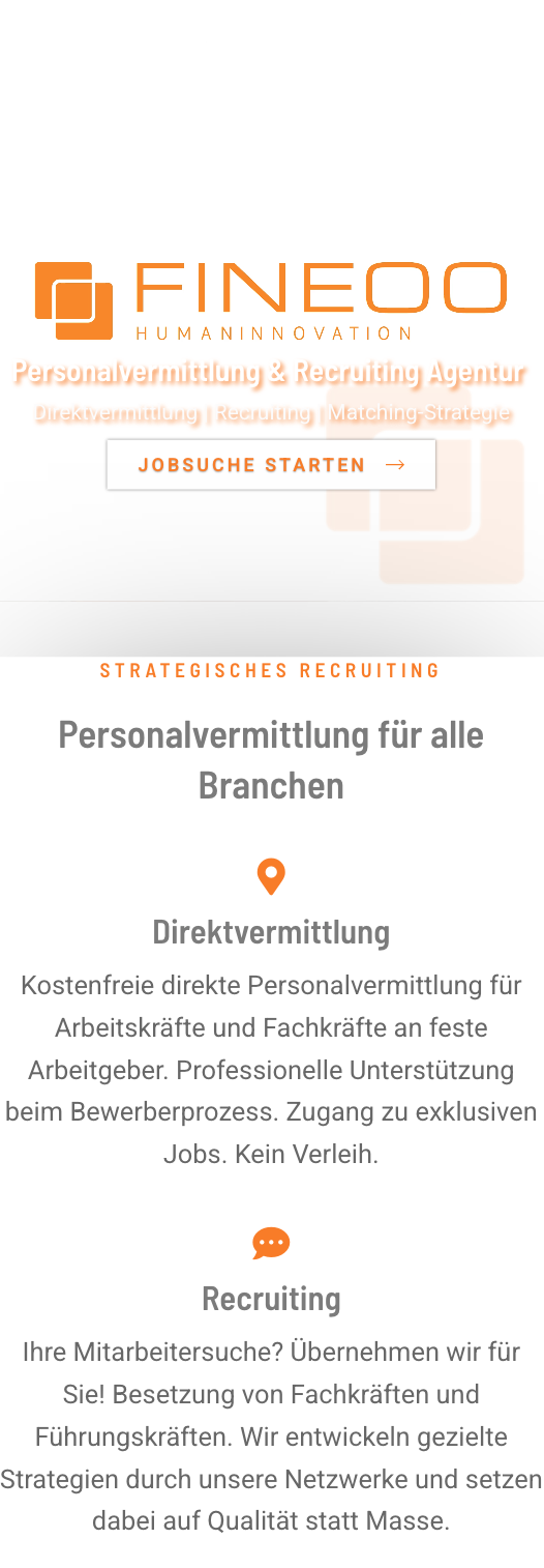 Das Bild zeigt einen Mobile Screenshot der vorgestellten Website