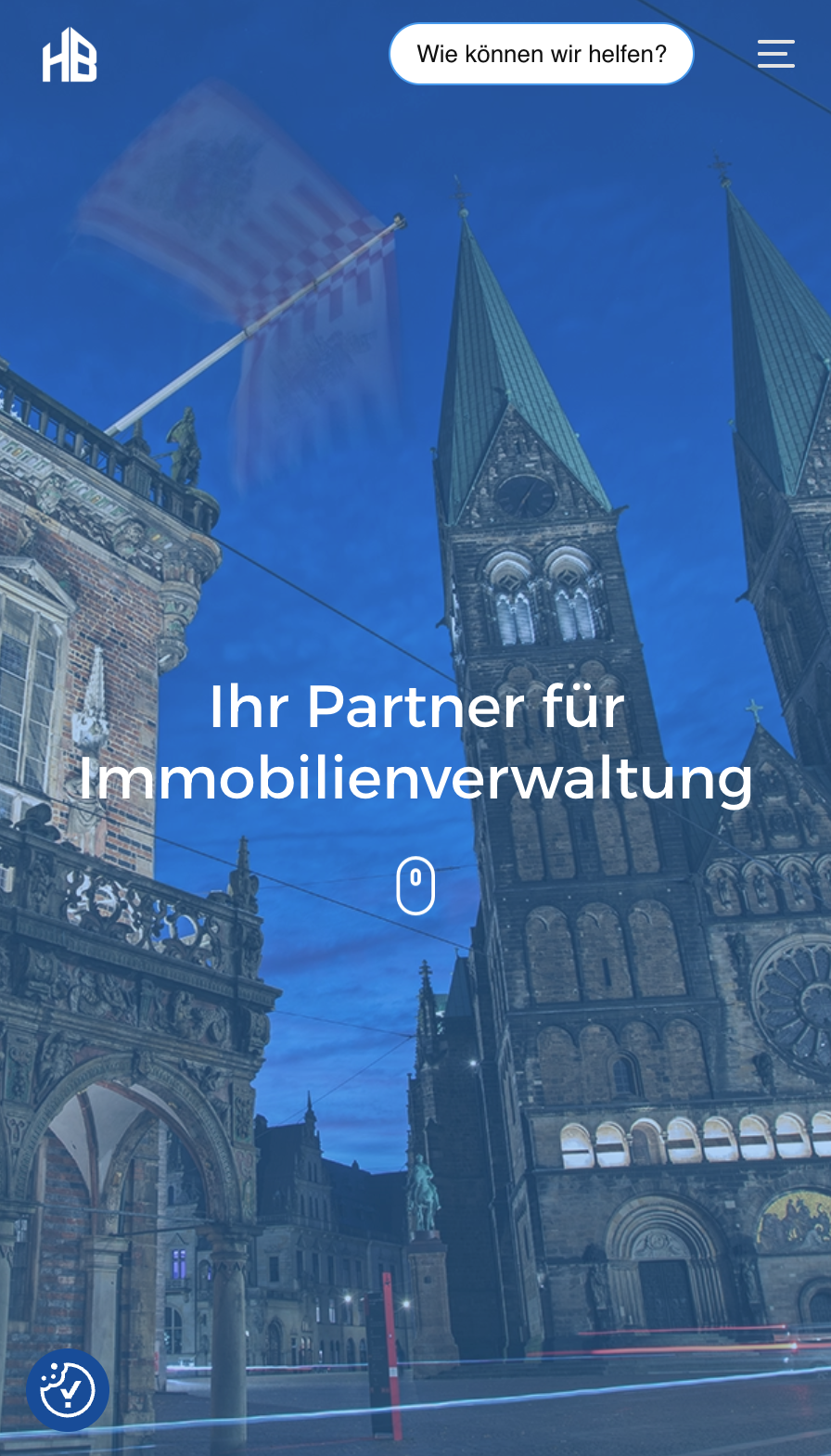 Das Bild zeigt einen Mobile Screenshot der vorgestellten Website