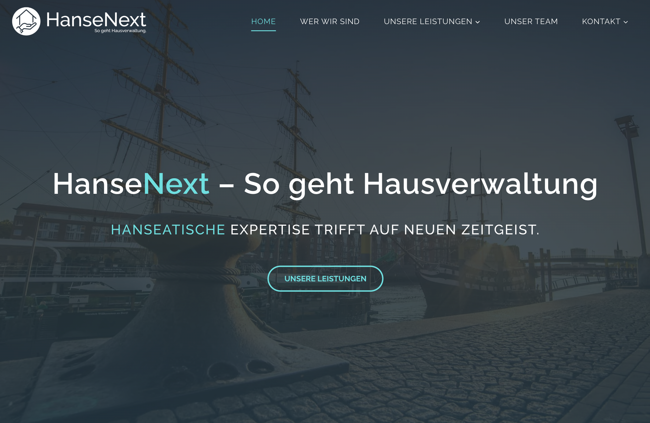 Das Bild zeigt einen Desktop Screenshot der vorgestellten Website