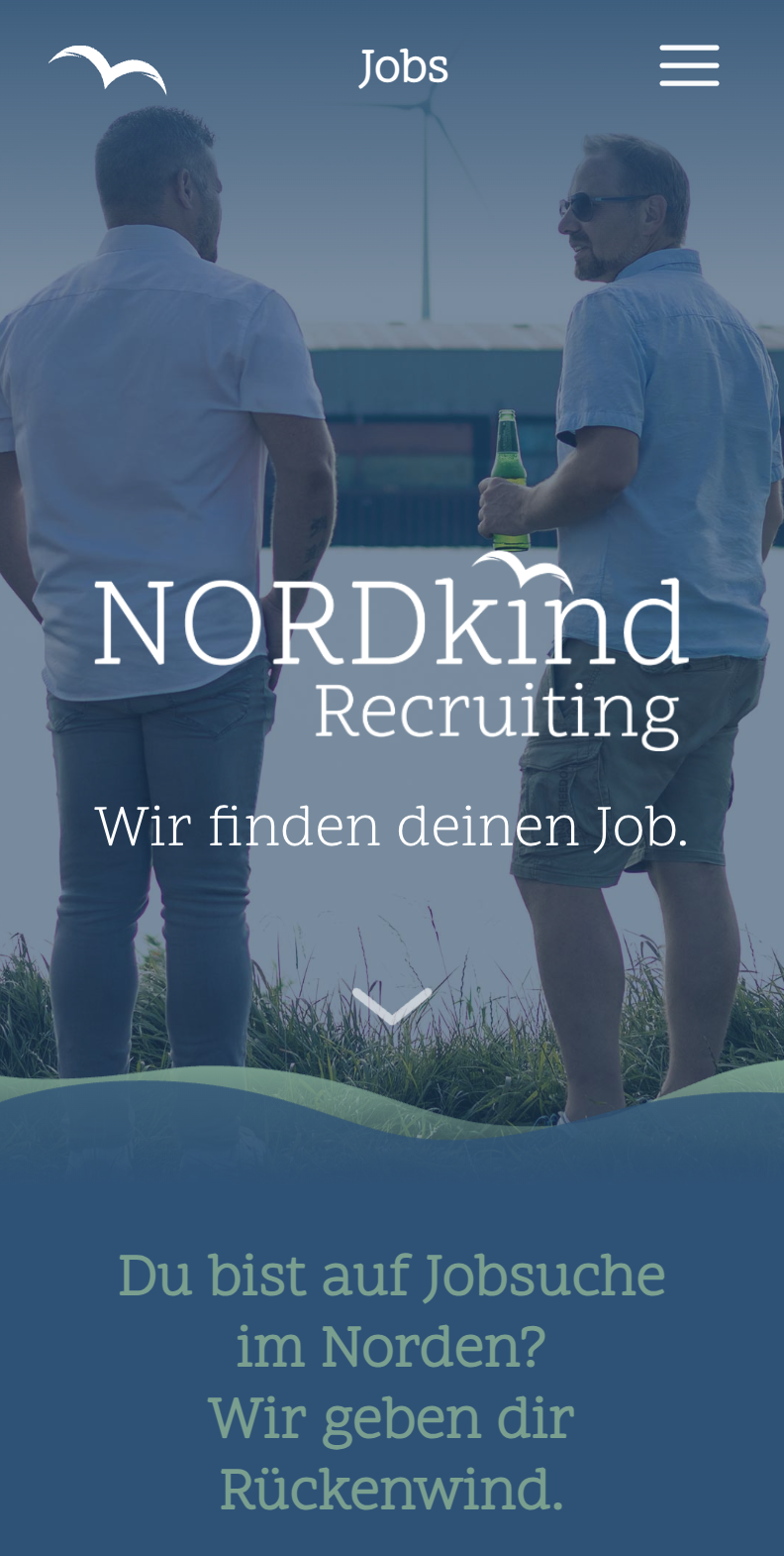 Das Bild zeigt einen Mobile Screenshot der vorgestellten Website