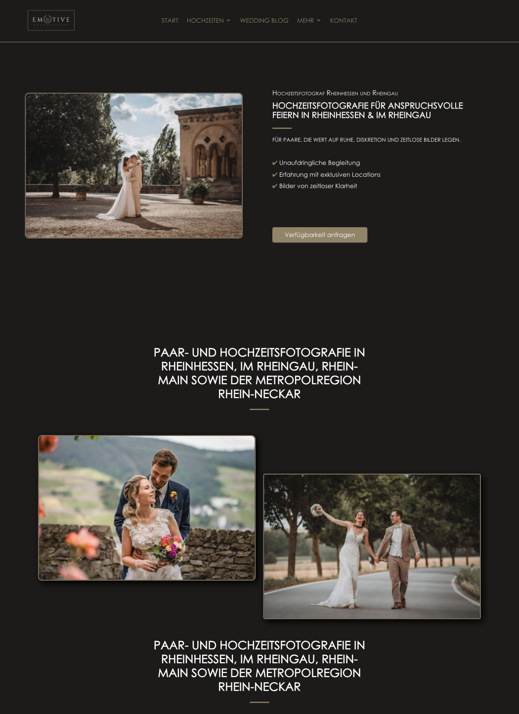 Das Bild zeigt einen Desktop Screenshot der vorgestellten Website