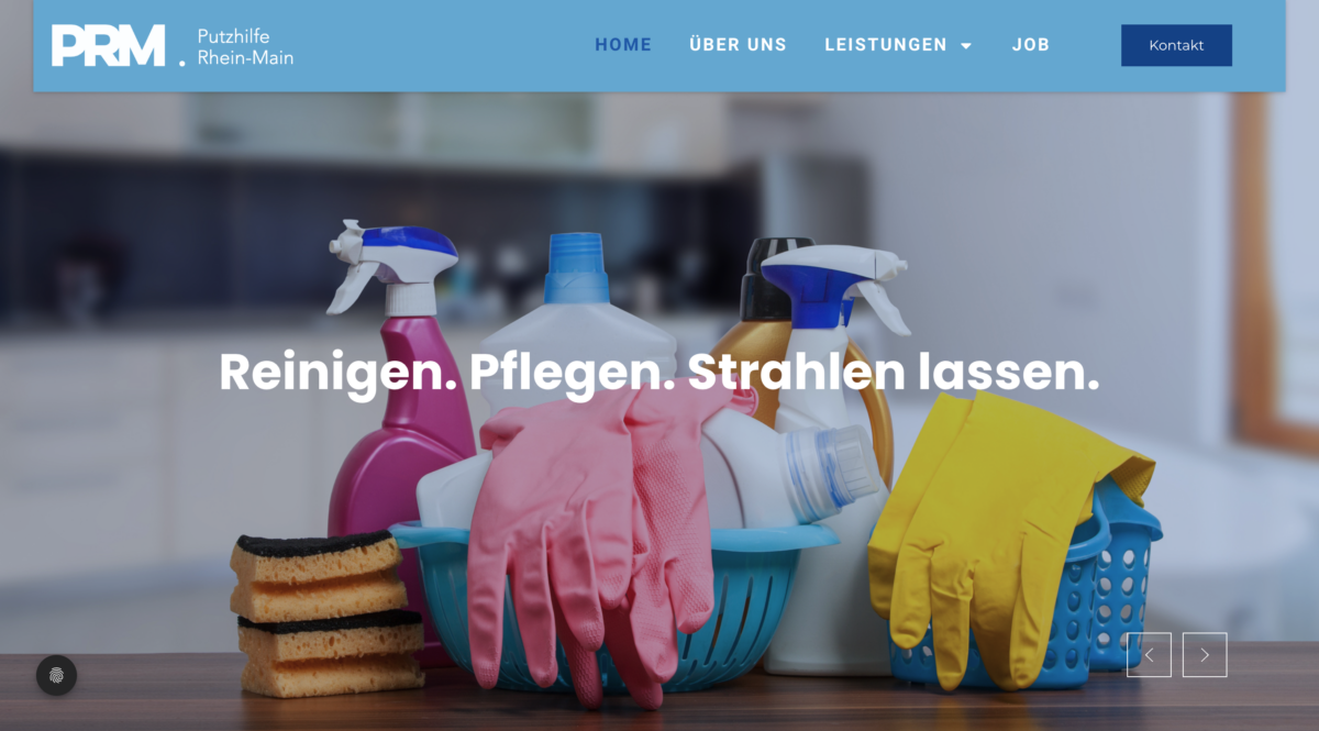 Das Bild zeigt einen Desktop Screenshot der vorgestellten Website