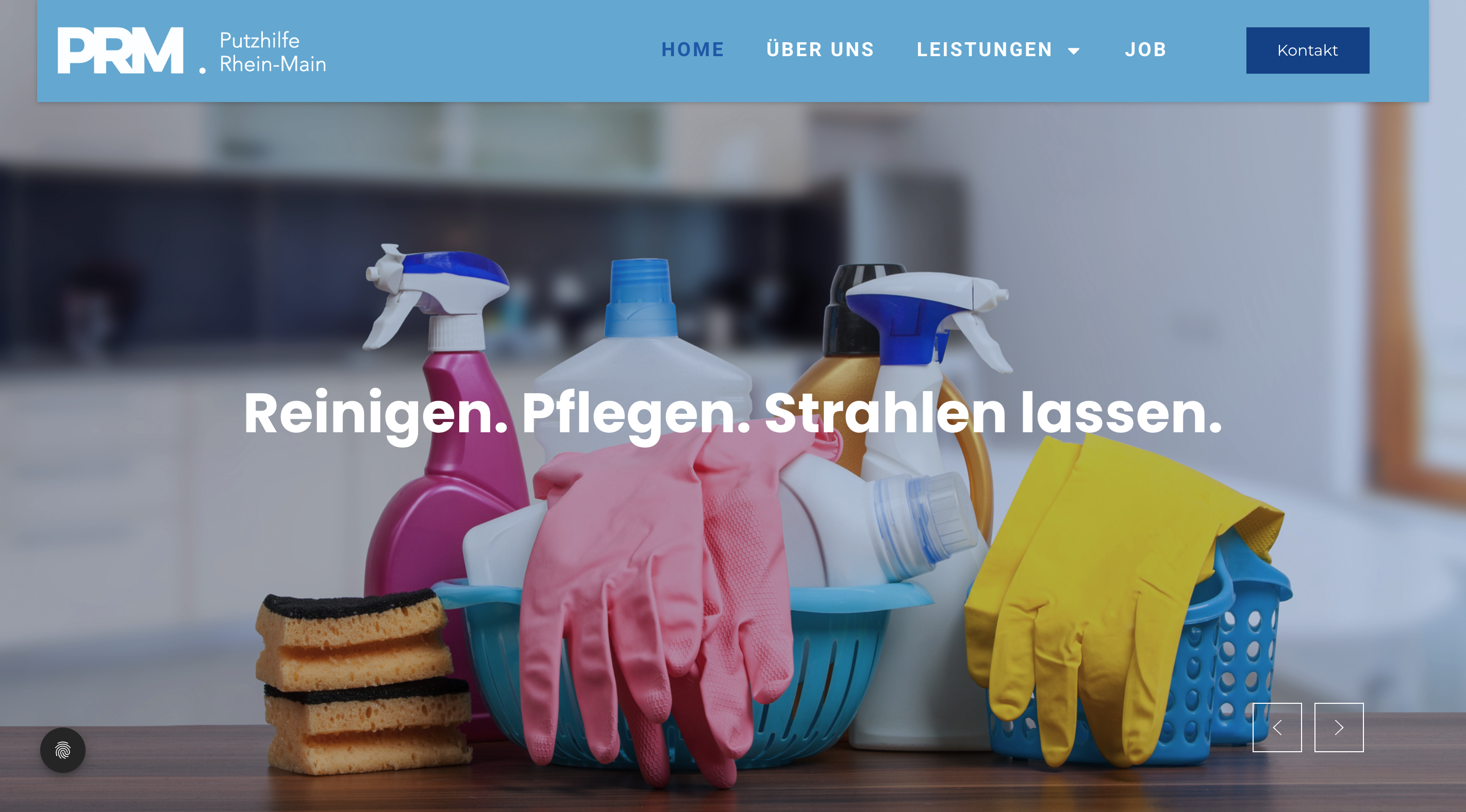 Das Bild zeigt einen Desktop Screenshot der vorgestellten Website