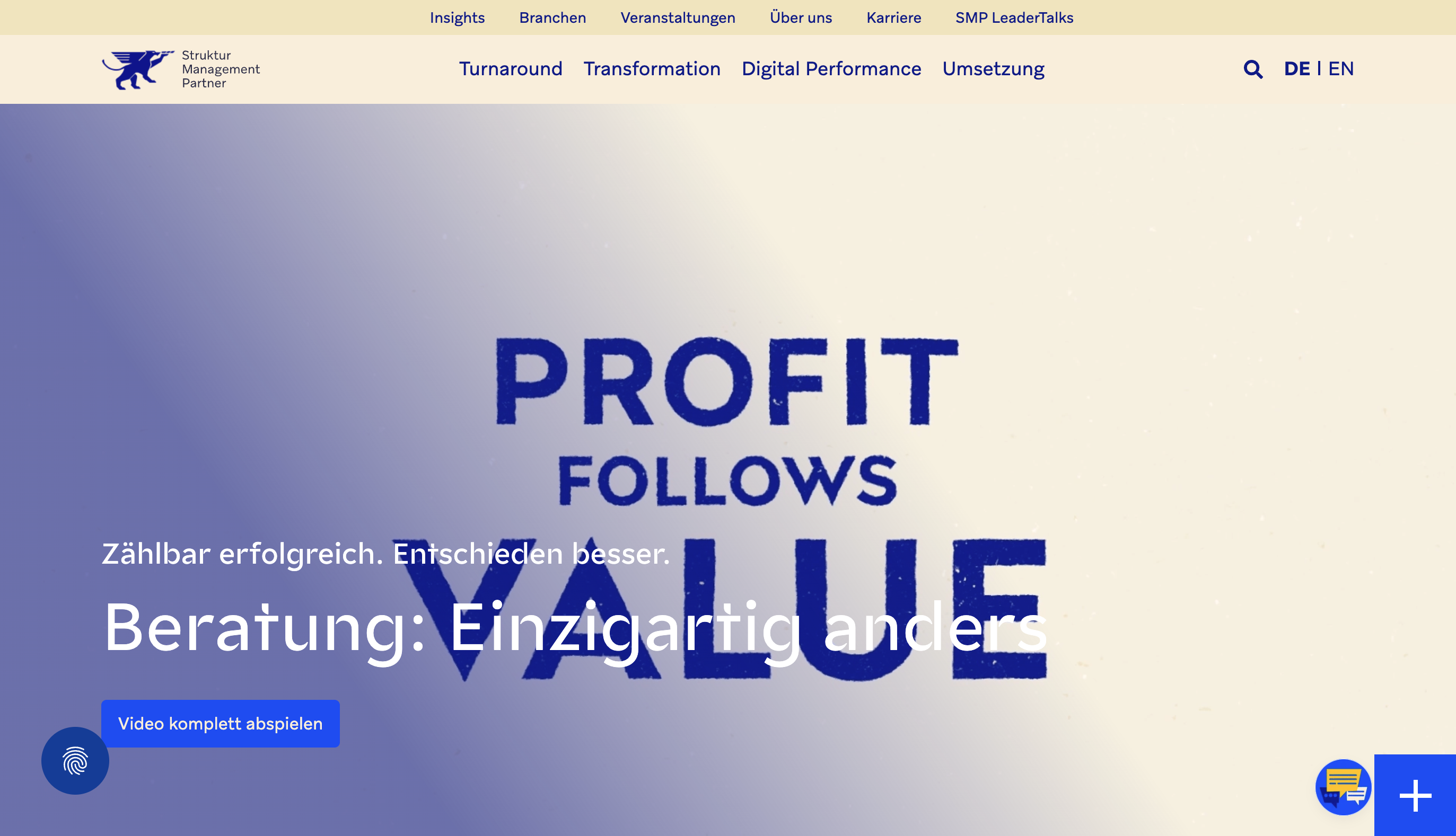 Das Bild zeigt einen Desktop Screenshot der vorgestellten Website