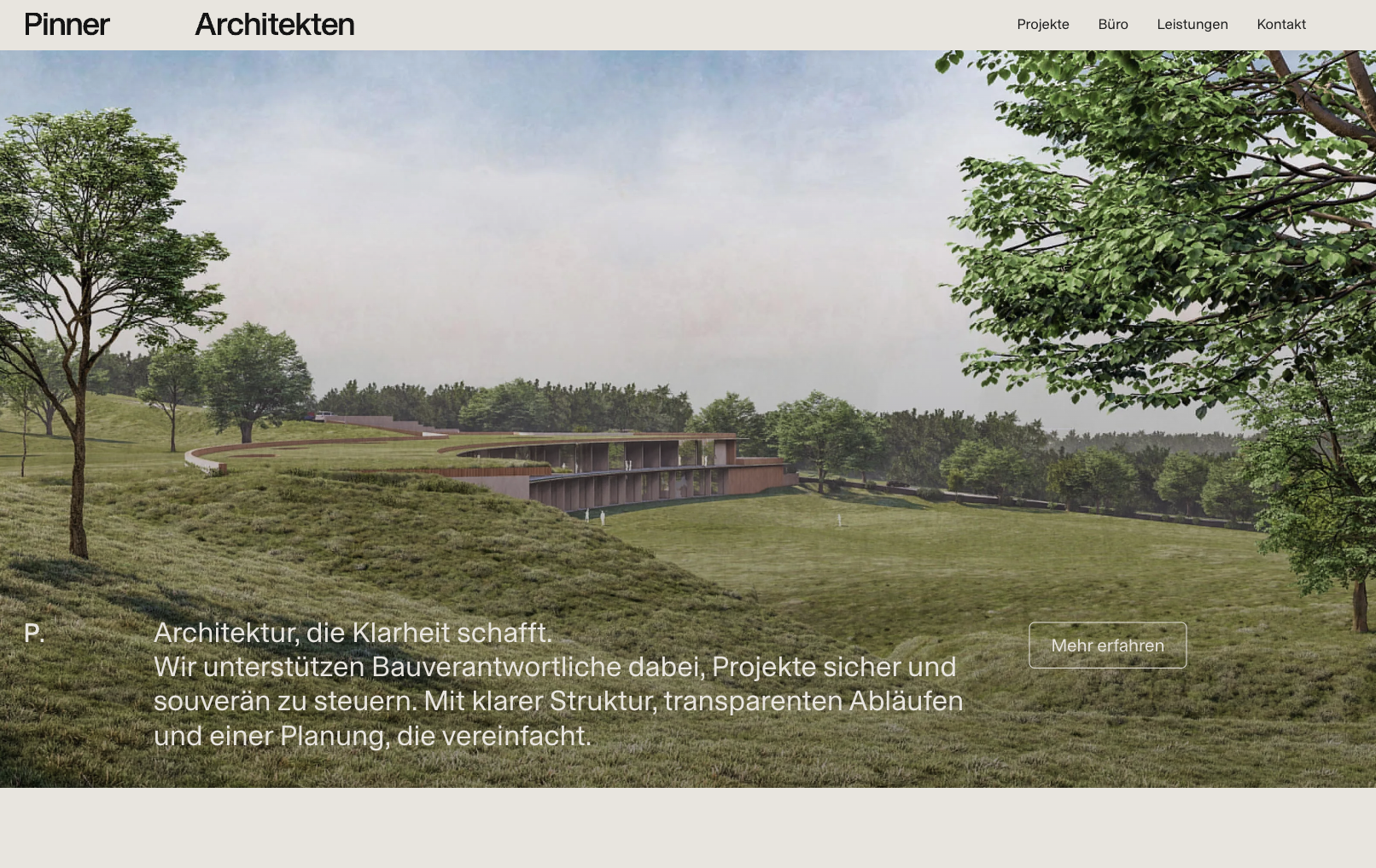 Das Bild zeigt einen Desktop Screenshot der vorgestellten Website