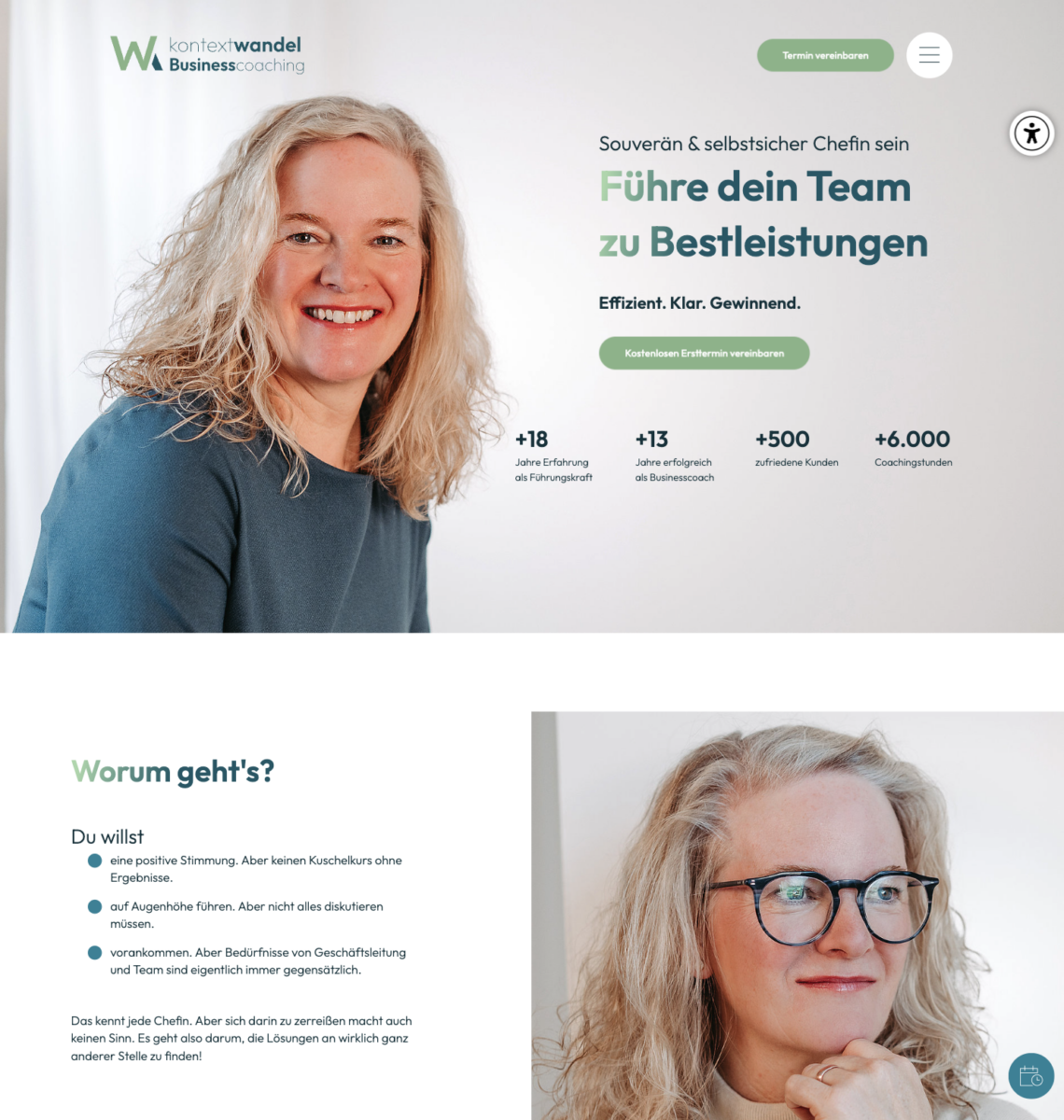 Das Bild zeigt einen Desktop Screenshot der vorgestellten Website