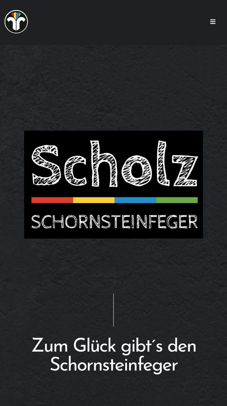Das Bild zeigt einen Mobile Screenshot der vorgestellten Website