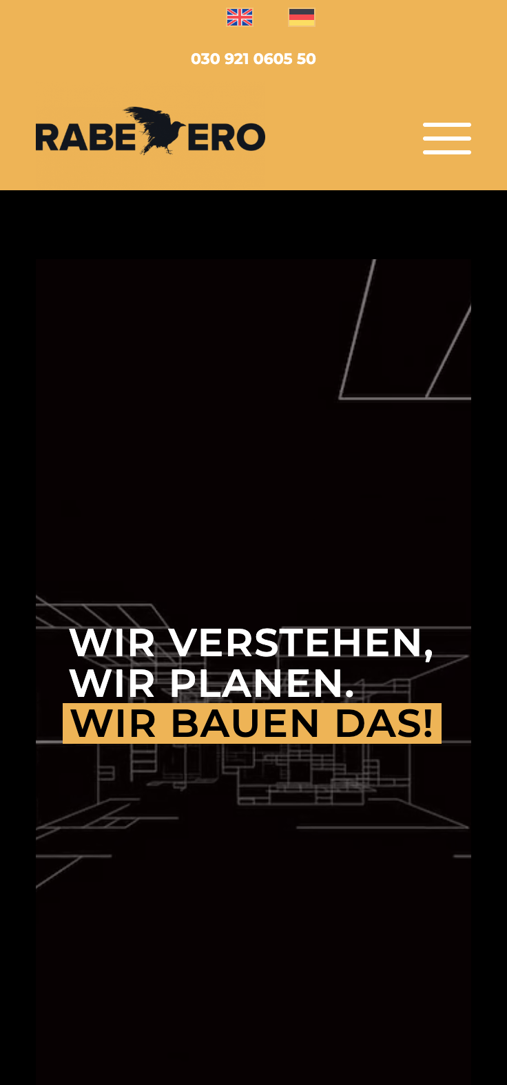 Das Bild zeigt einen Mobile Screenshot der vorgestellten Website