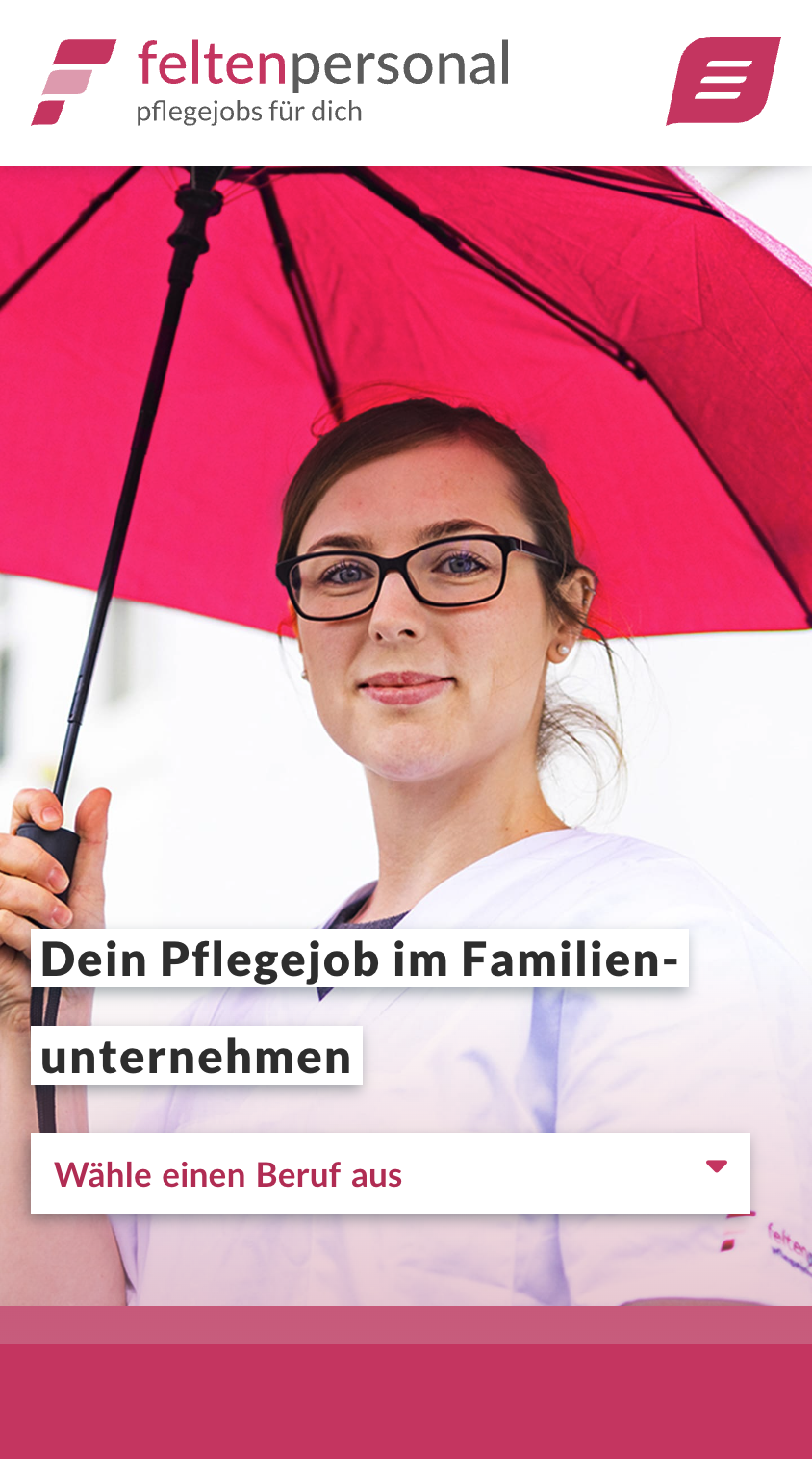 Das Bild zeigt einen Mobile Screenshot der vorgestellten Website