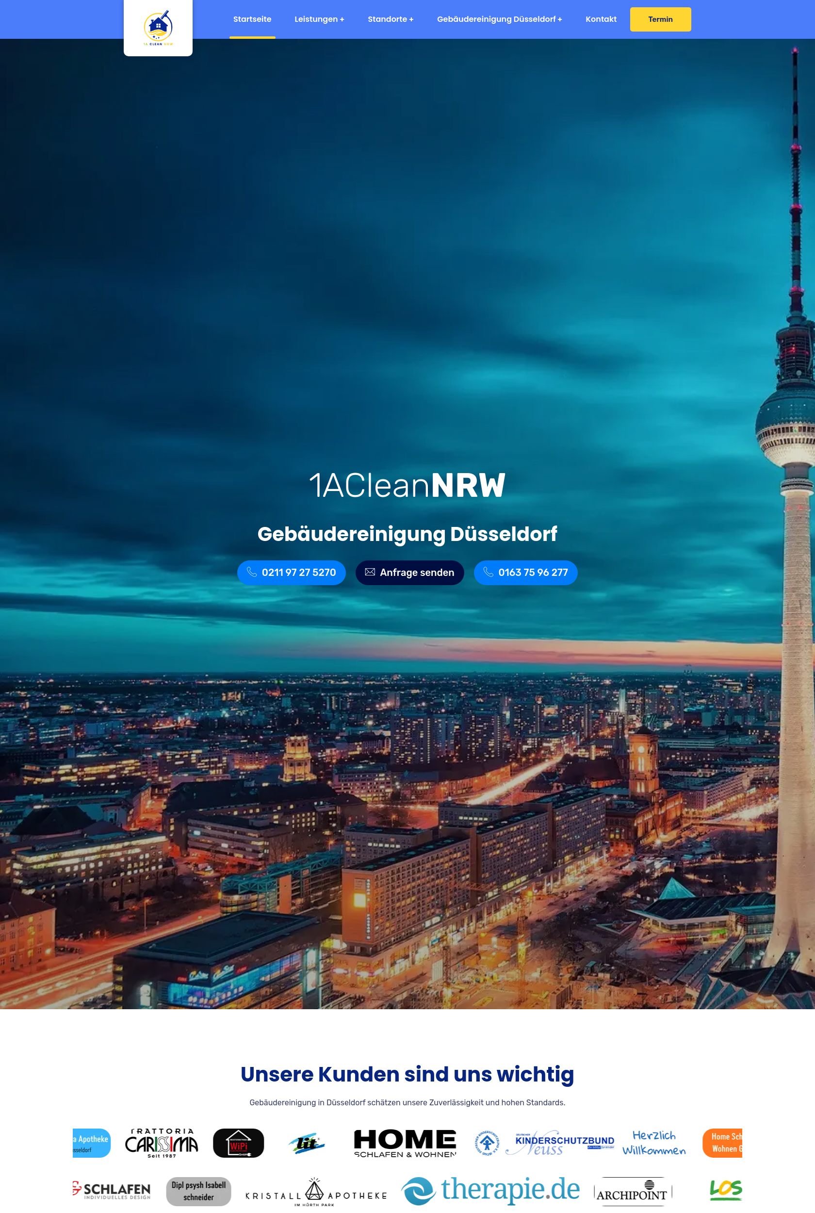 Das Bild zeigt einen Desktop Screenshot der vorgestellten Website