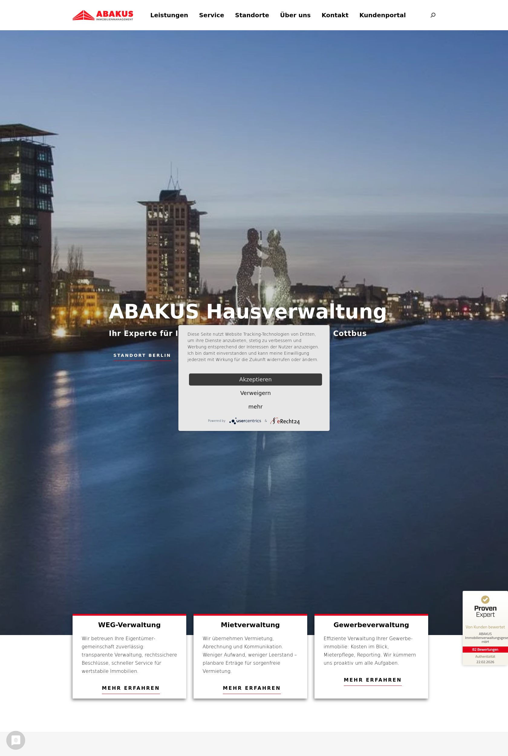 Das Bild zeigt einen Desktop Screenshot der vorgestellten Website