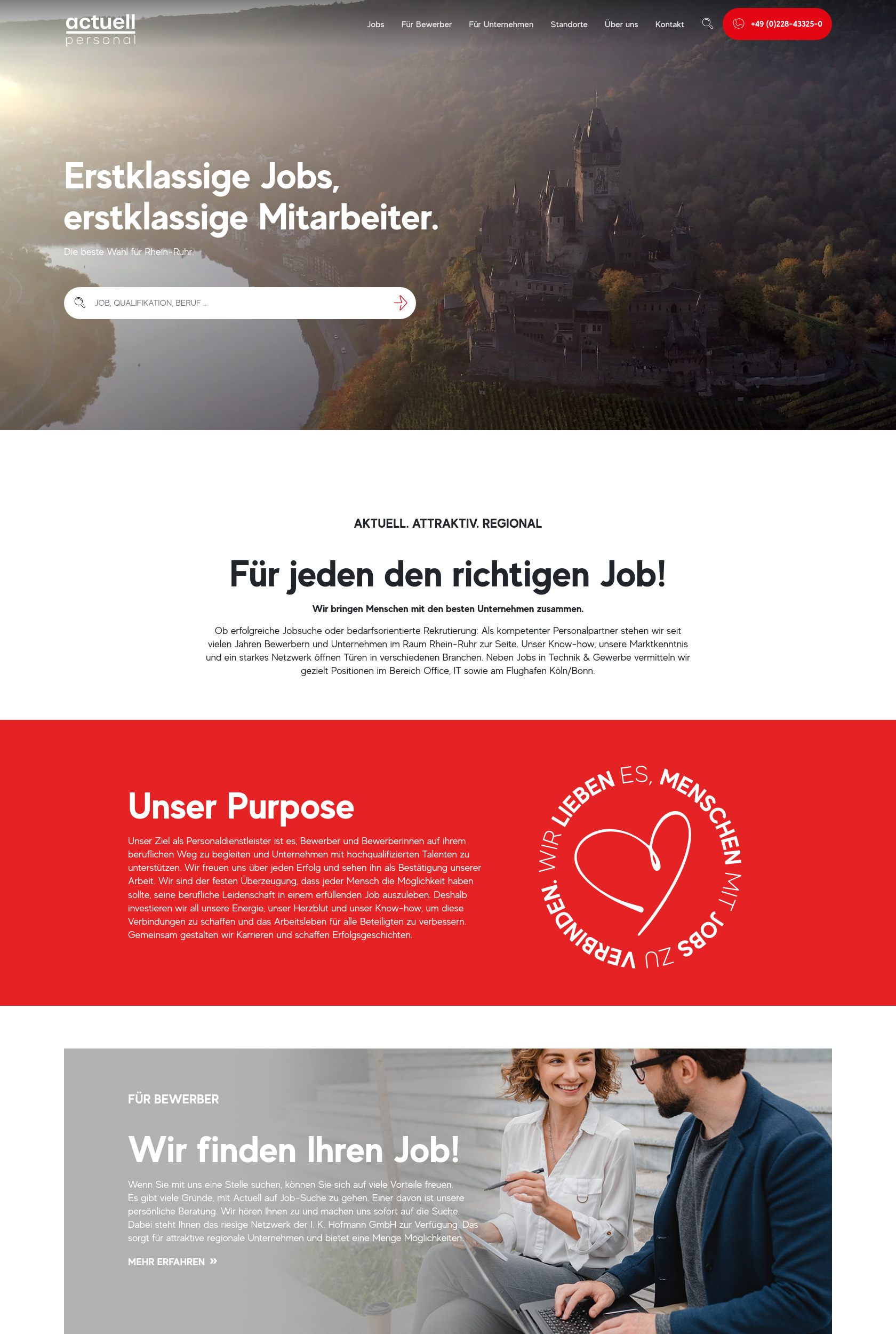 Das Bild zeigt einen Desktop Screenshot der vorgestellten Website