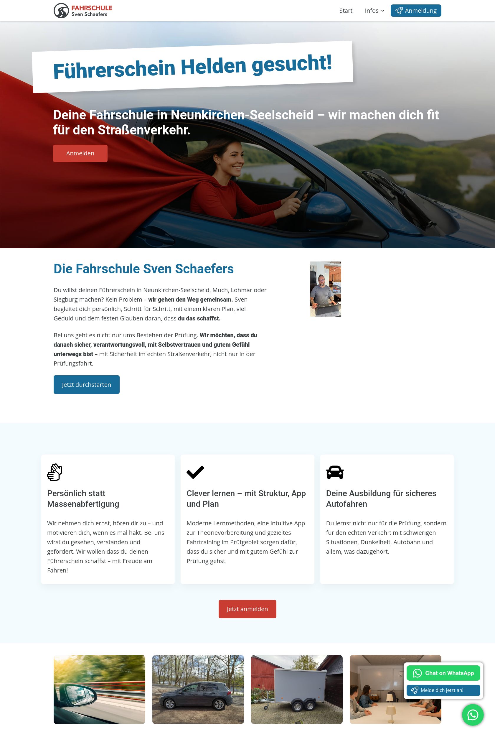 Das Bild zeigt einen Desktop Screenshot der vorgestellten Website