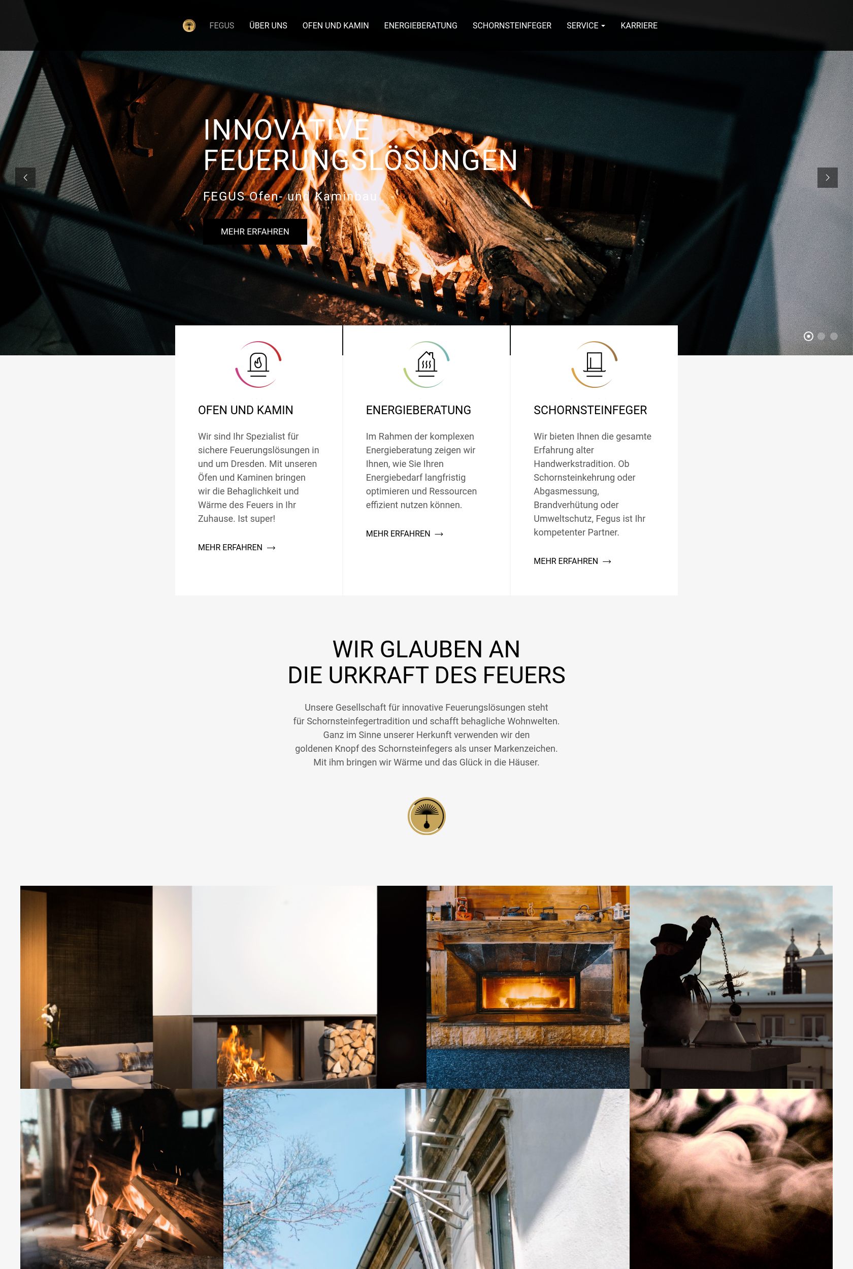 Das Bild zeigt einen Desktop Screenshot der vorgestellten Website
