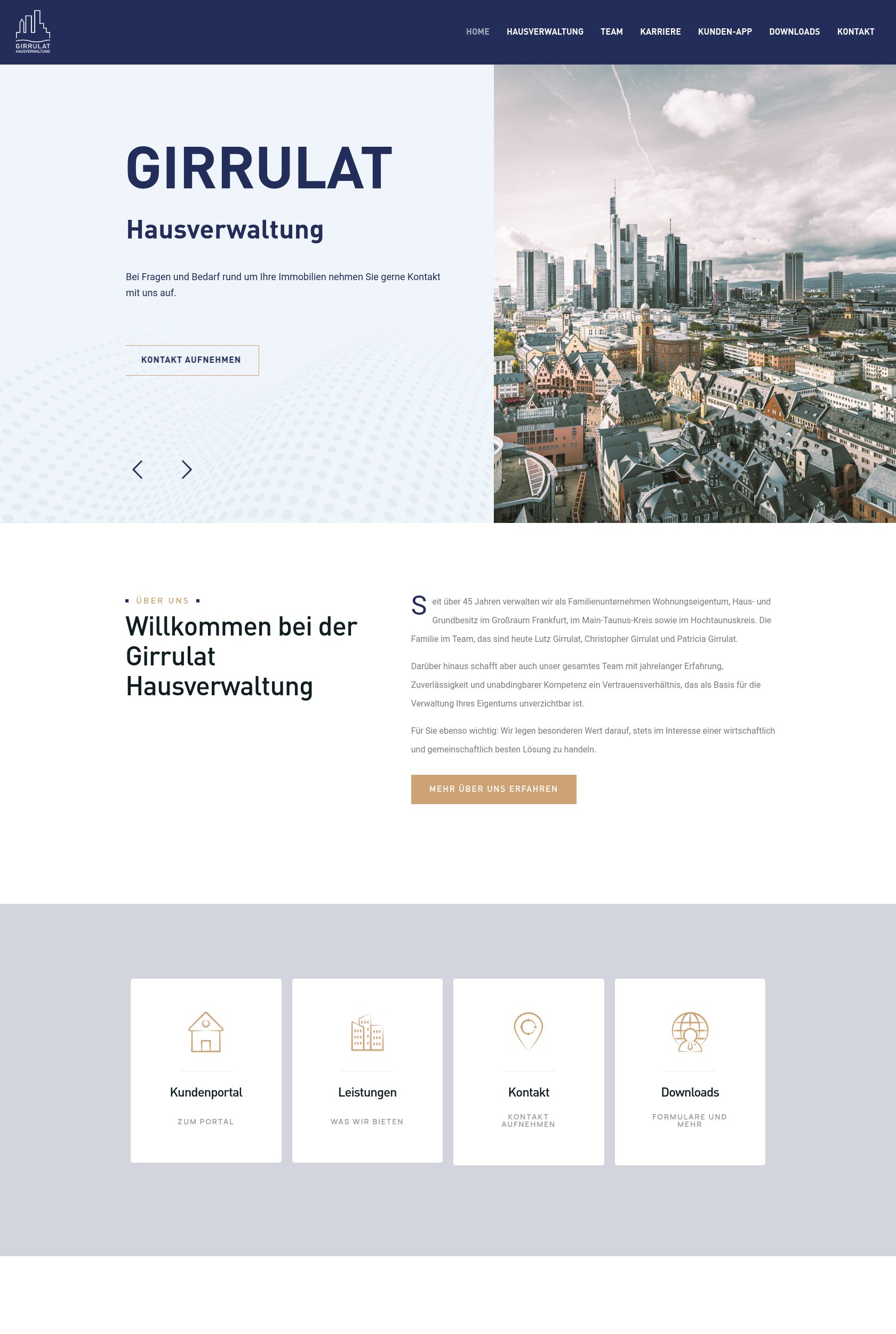 Das Bild zeigt einen Desktop Screenshot der vorgestellten Website