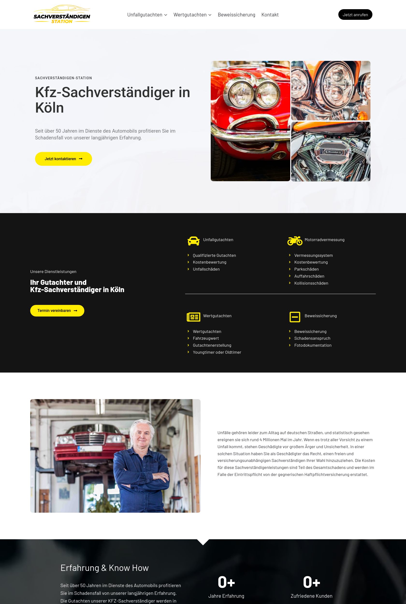 Das Bild zeigt einen Desktop Screenshot der vorgestellten Website