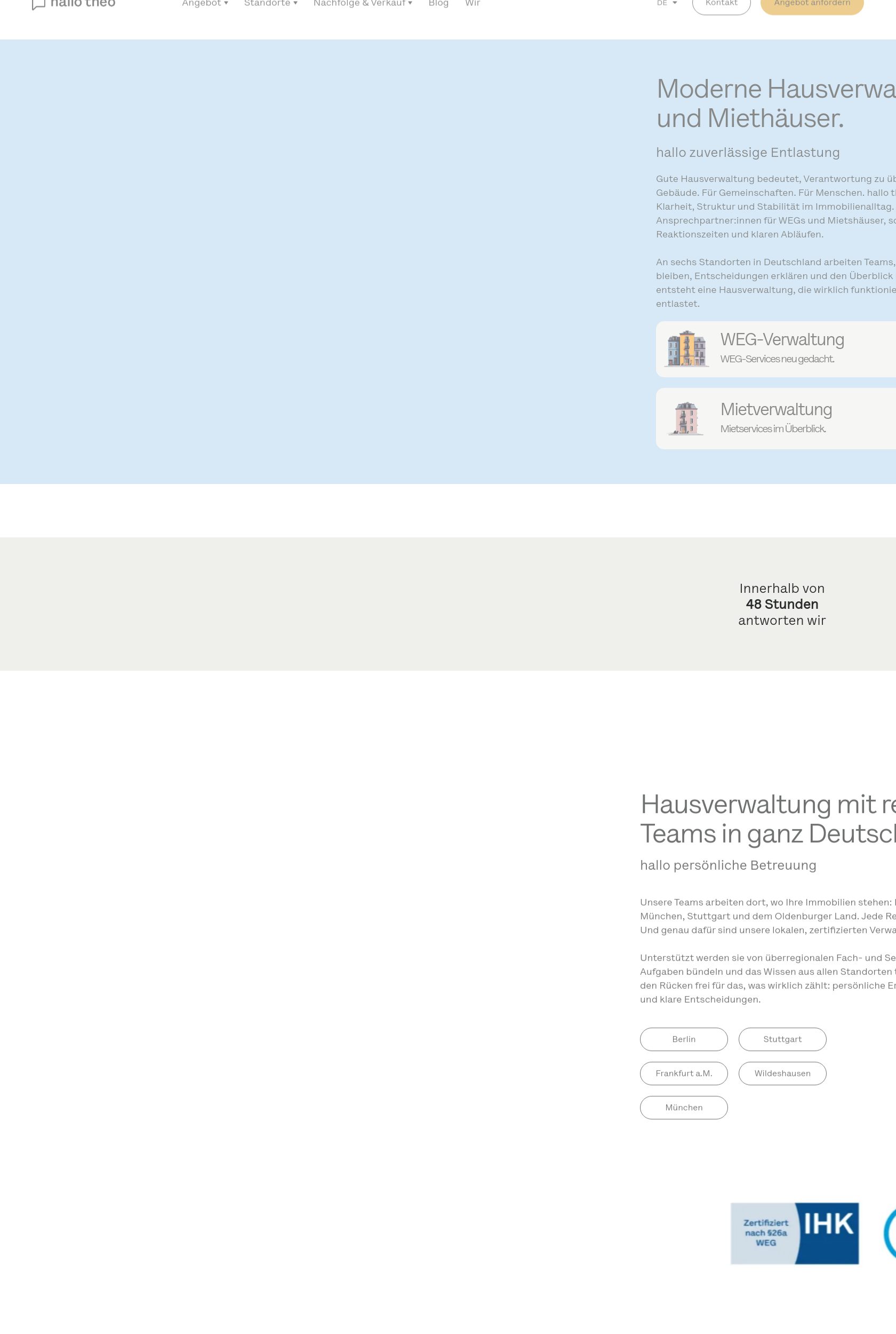 Das Bild zeigt einen Desktop Screenshot der vorgestellten Website