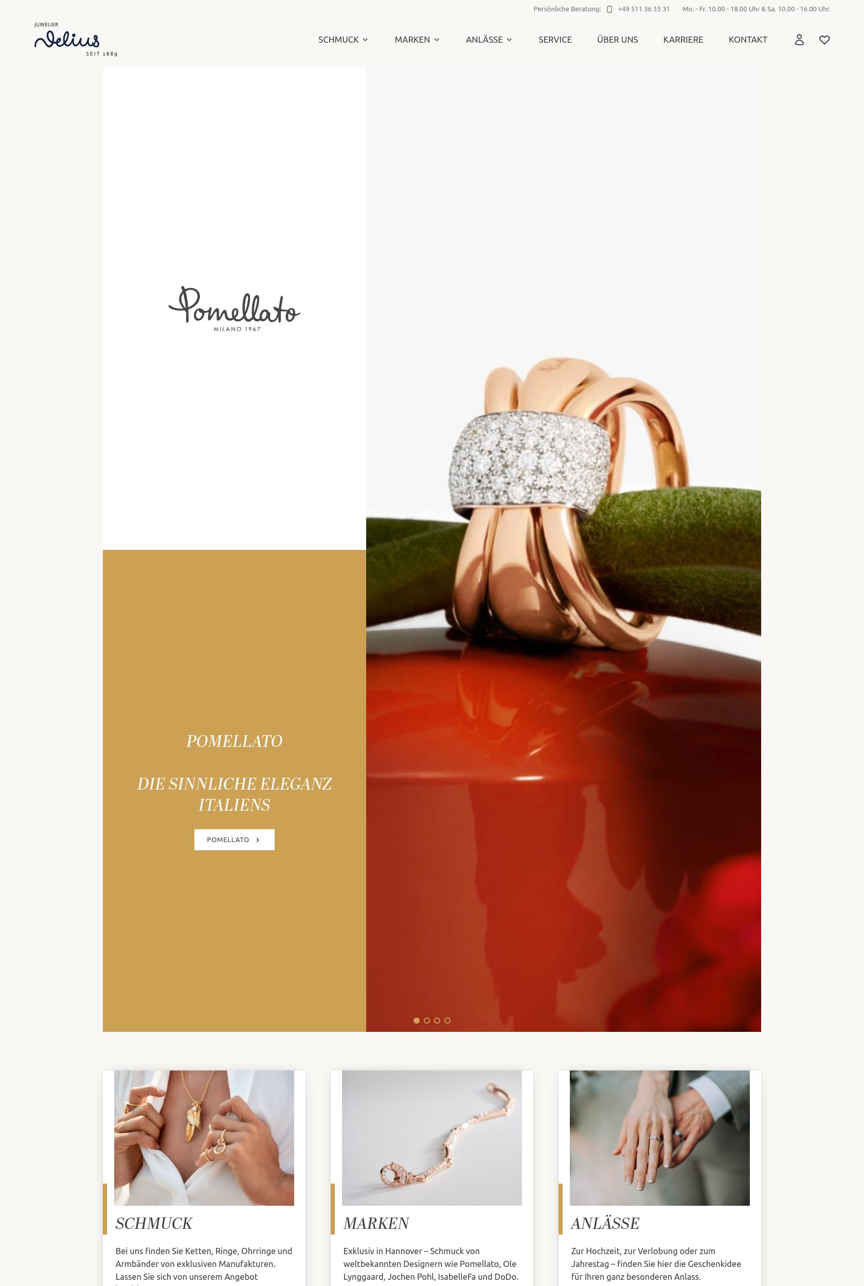 Das Bild zeigt einen Desktop Screenshot der vorgestellten Website