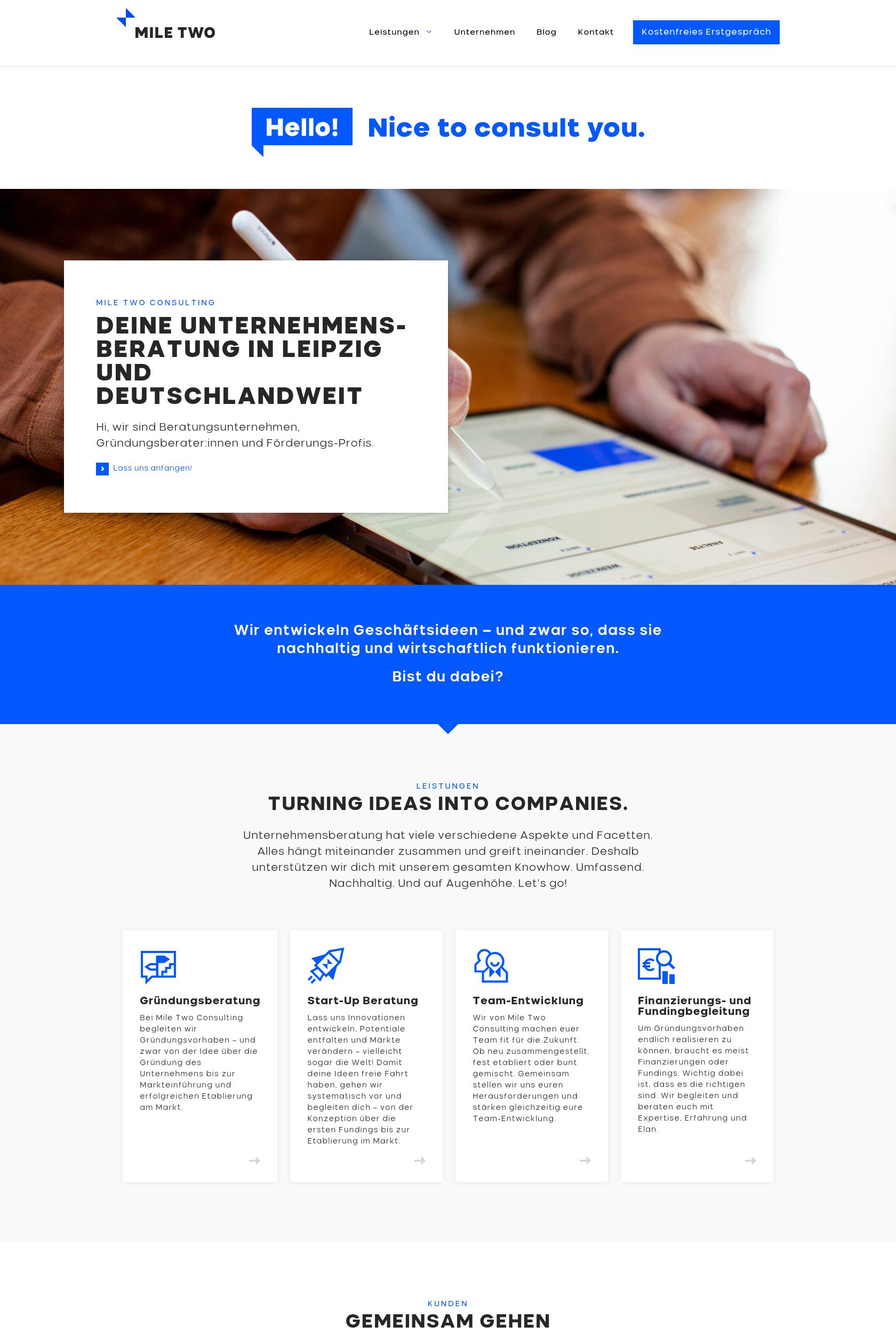 Das Bild zeigt einen Desktop Screenshot der vorgestellten Website