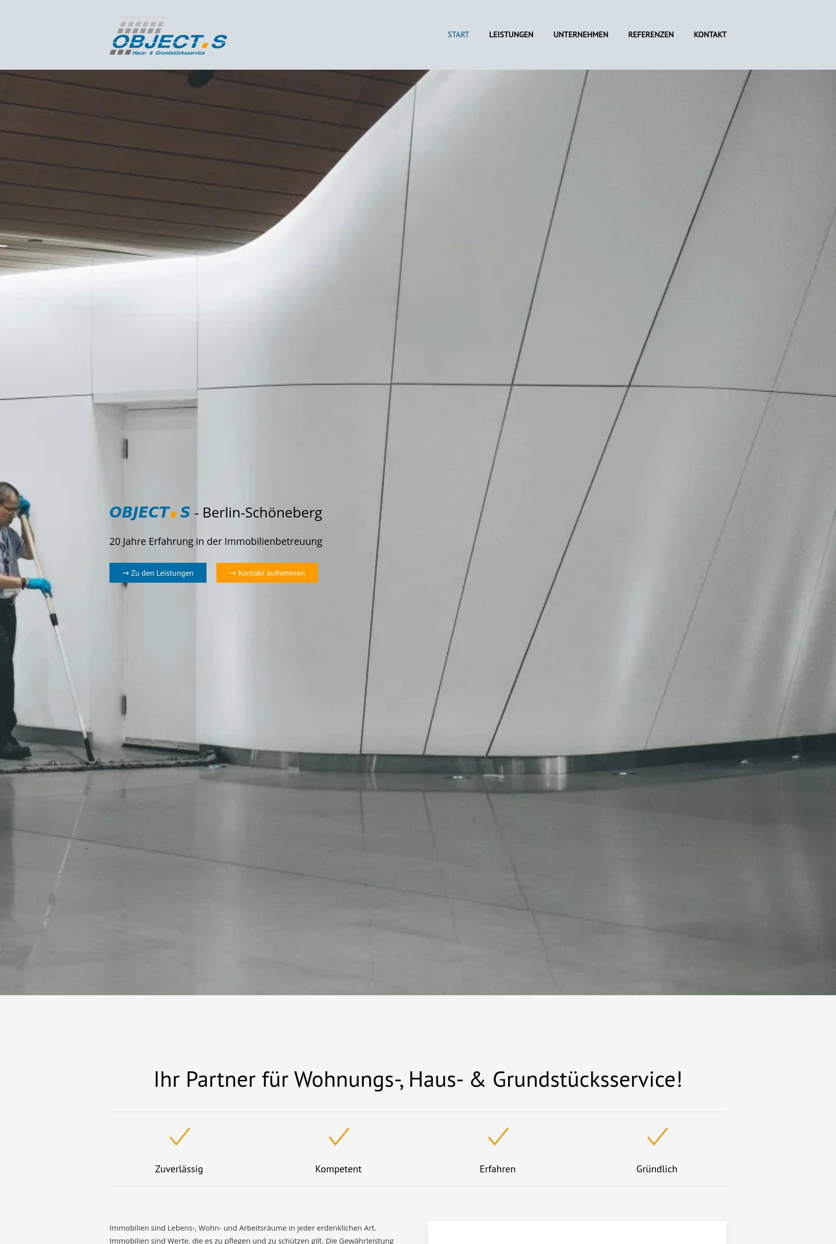 Das Bild zeigt einen Desktop Screenshot der vorgestellten Website