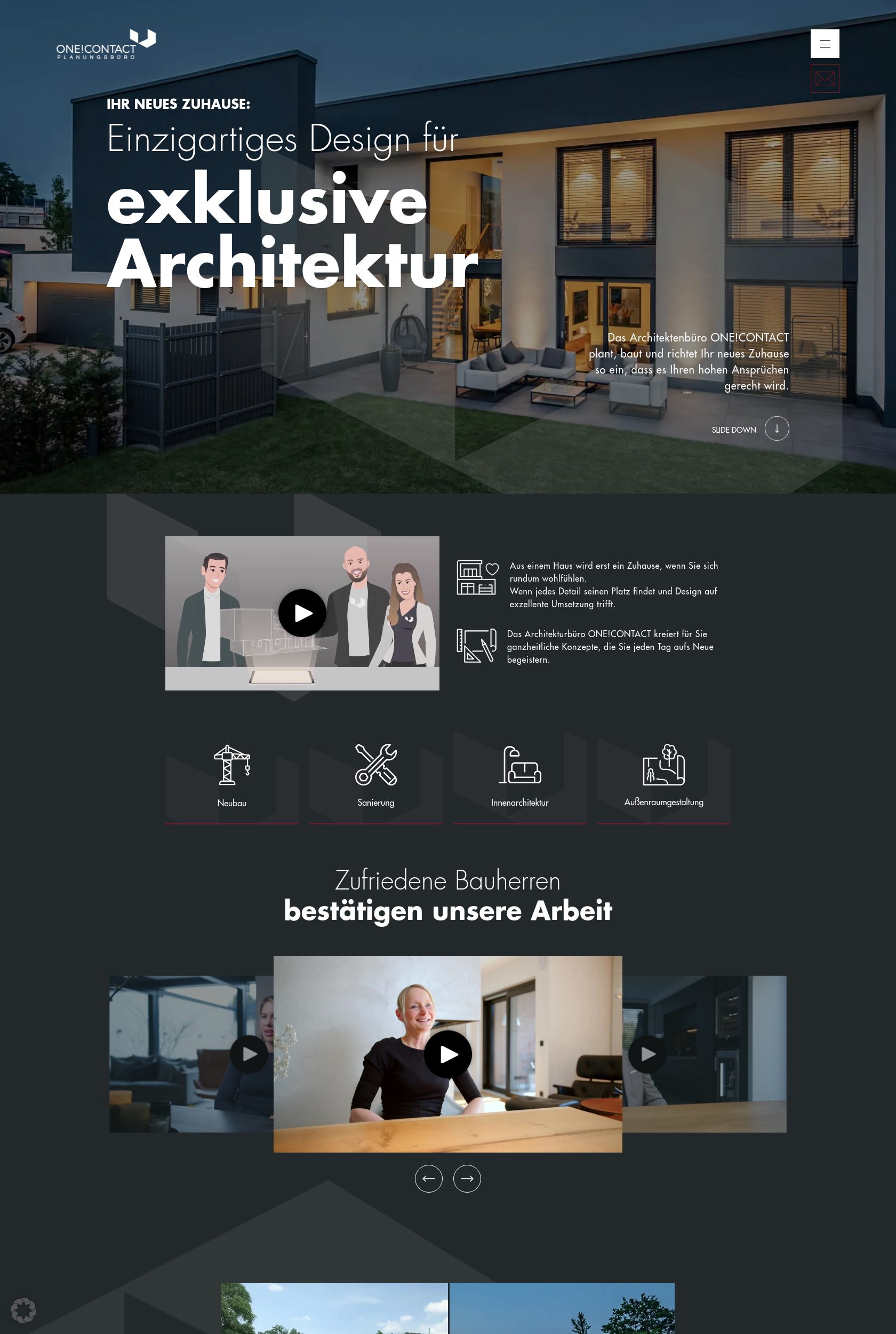 Das Bild zeigt einen Desktop Screenshot der vorgestellten Website