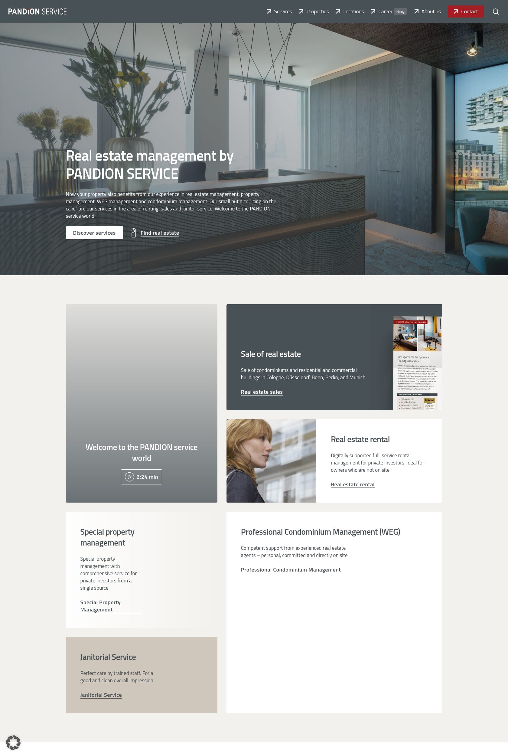 Das Bild zeigt einen Desktop Screenshot der vorgestellten Website
