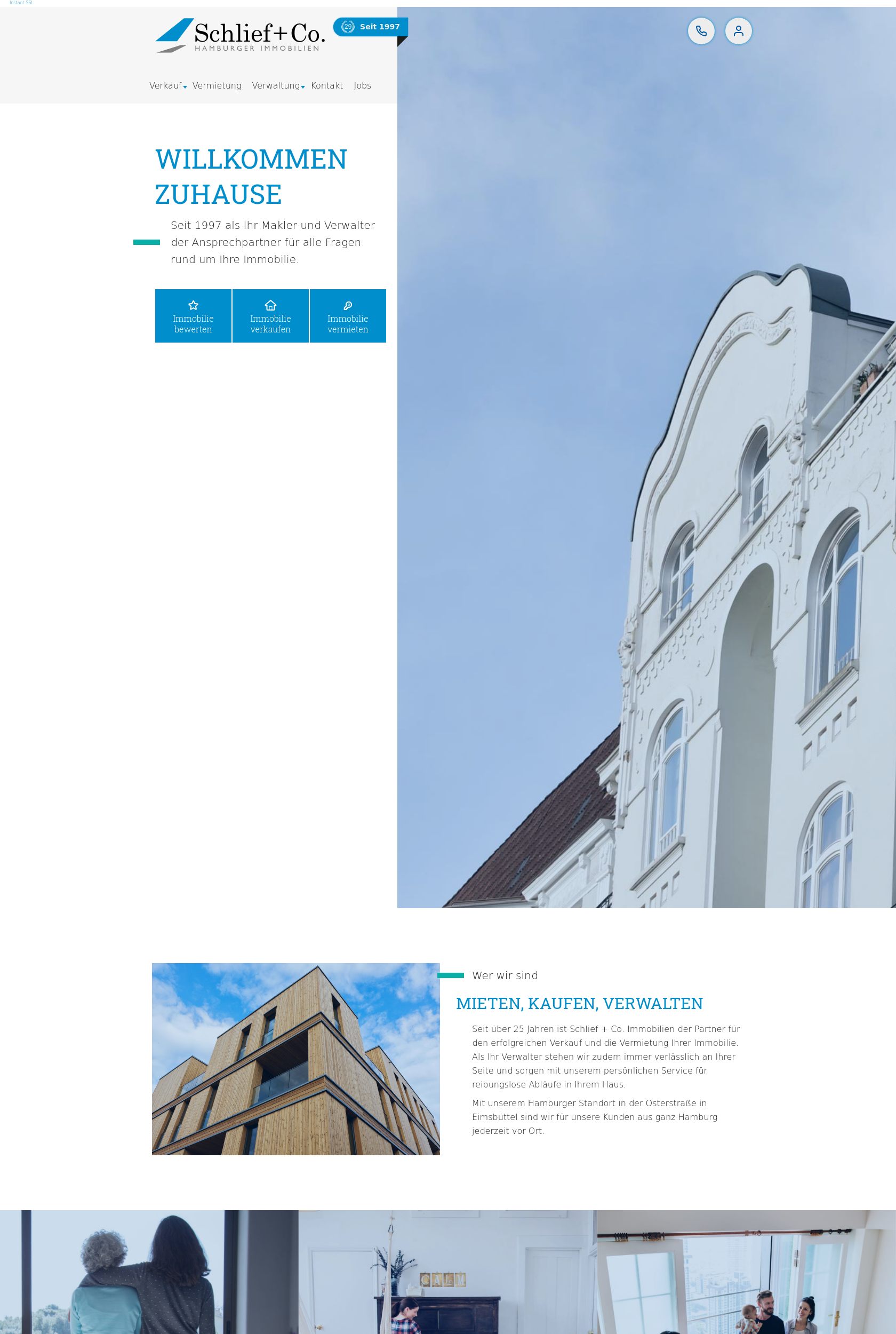 Das Bild zeigt einen Desktop Screenshot der vorgestellten Website