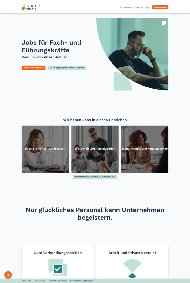 Das Bild zeigt einen Desktop Screenshot der vorgestellten Website